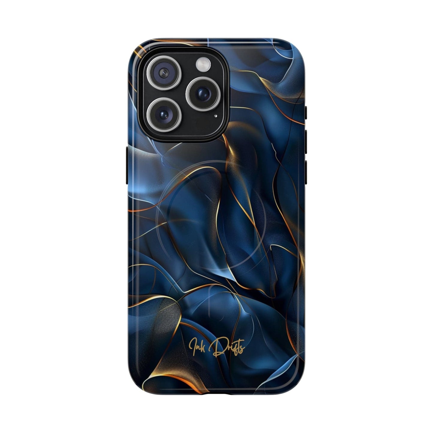 iPhone 15 Pro Max Glossy Phone Case - Golden Currents | MagSafe iPhone Case