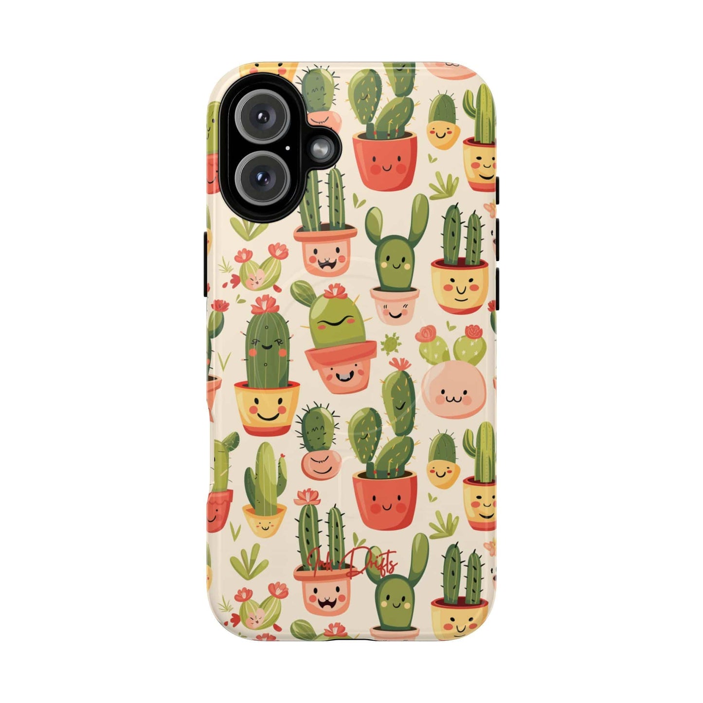 iPhone 16 Plus Glossy Phone Case - Cactus Joy | MagSafe iPhone Case
