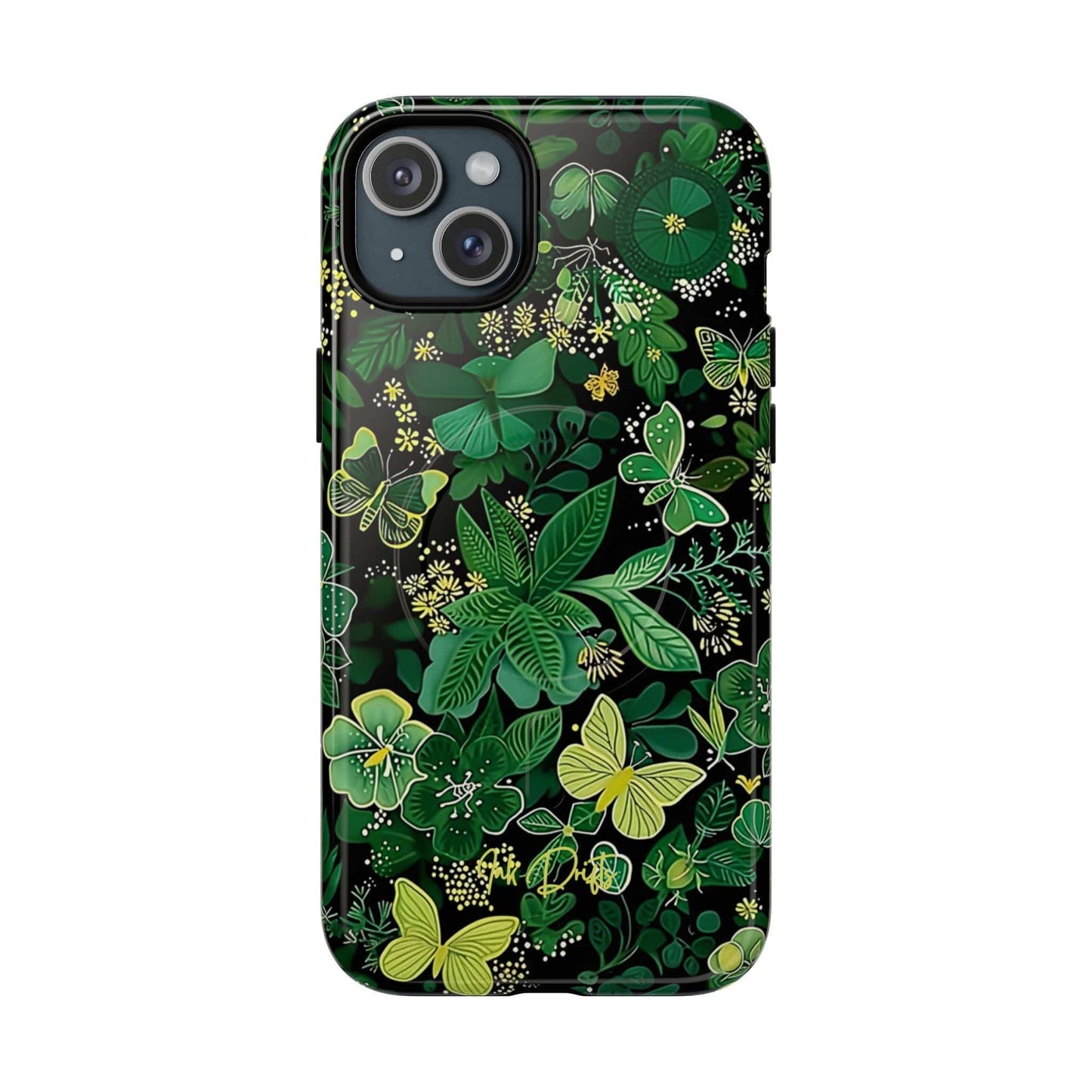 iPhone 15 Plus Glossy Phone Case - Spring Butterflies | MagSafe iPhone Case