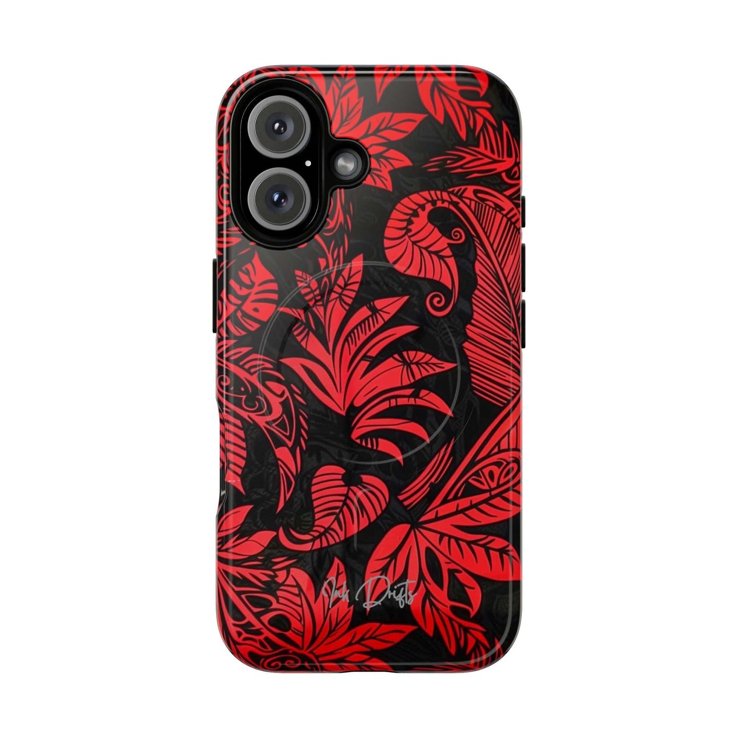 iPhone 16 Glossy Phone Case - Crimson Jungle | MagSafe iPhone Case
