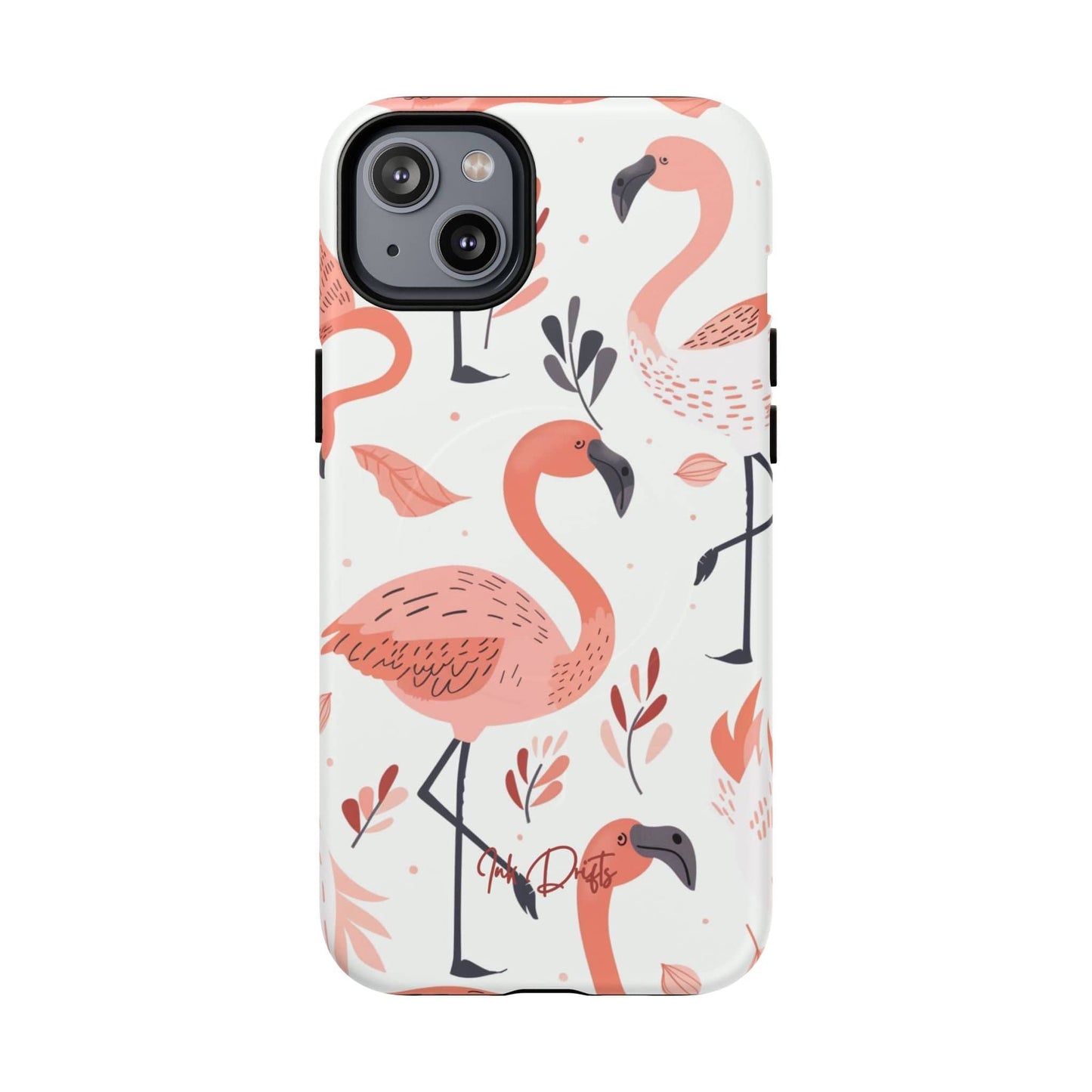iPhone 14 Plus Matte Phone Case - Flamingo Paradise | MagSafe iPhone Case