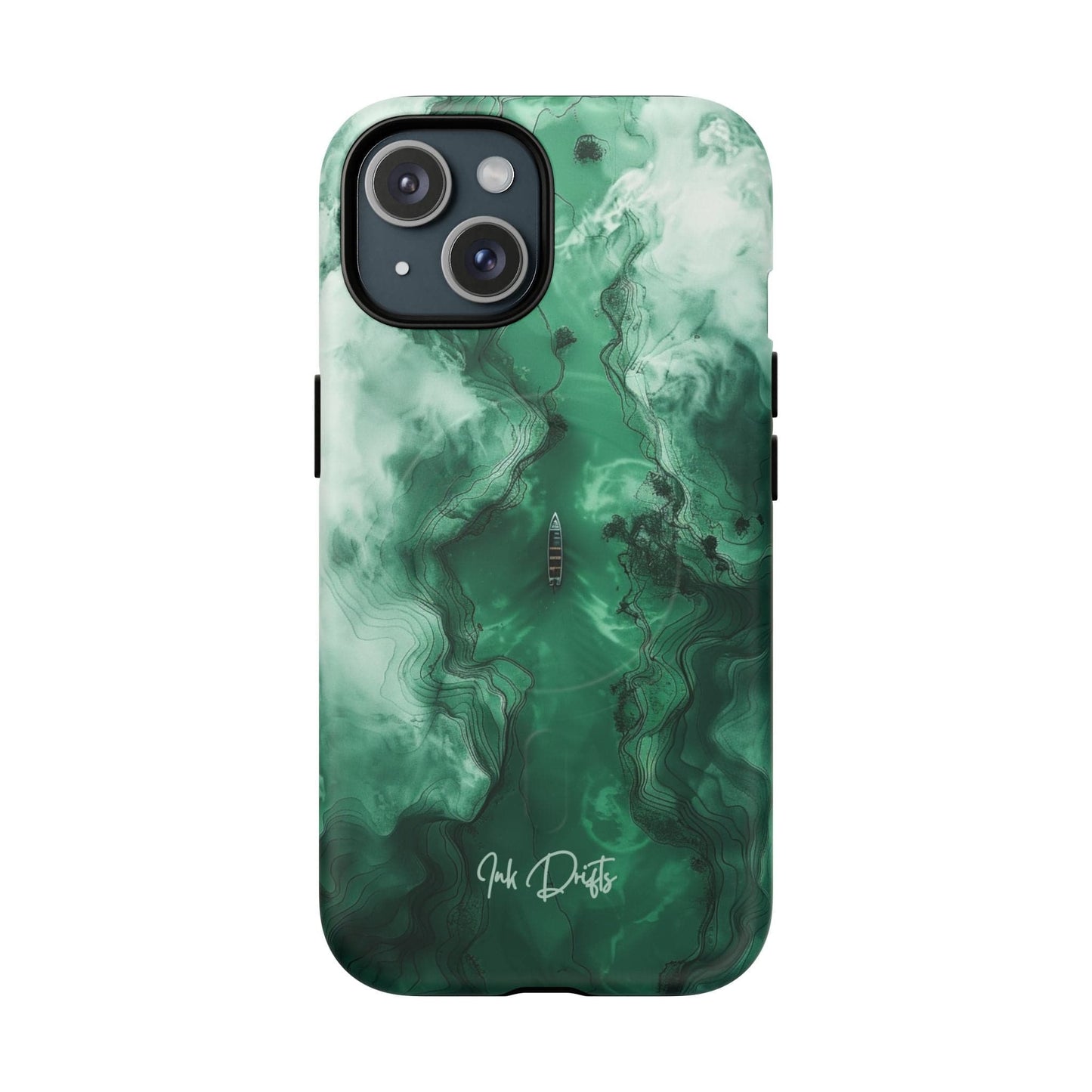 iPhone 15 Matte Phone Case - Emerald Voyage | MagSafe iPhone Case