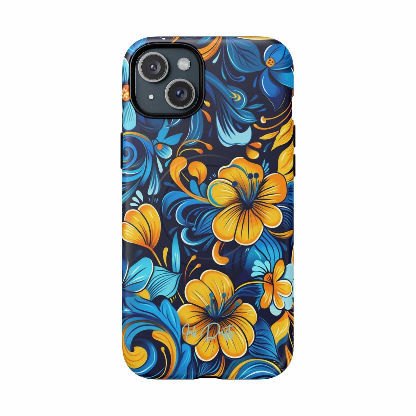 iPhone 15 Plus Matte Phone Case - Floral Fusion | MagSafe iPhone Case