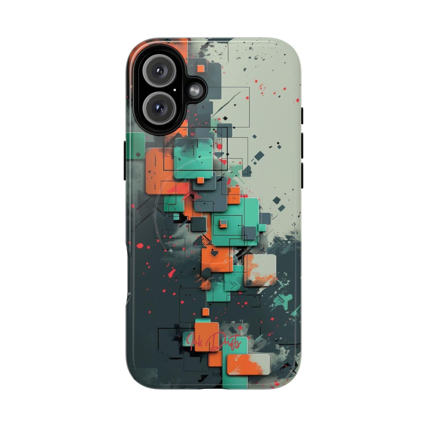 iPhone 16 Plus Glossy Phone Case - Techno Mosaic | MagSafe iPhone Case