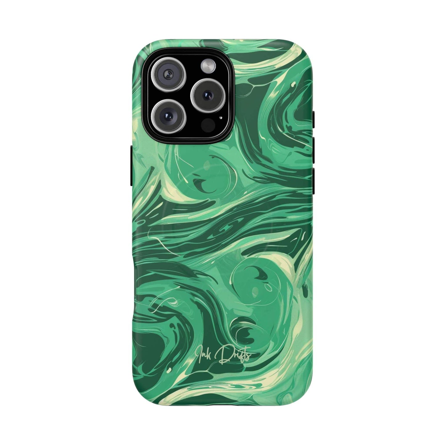 iPhone 16 Pro Max Matte Phone Case - Emerald Swirl | MagSafe iPhone Case