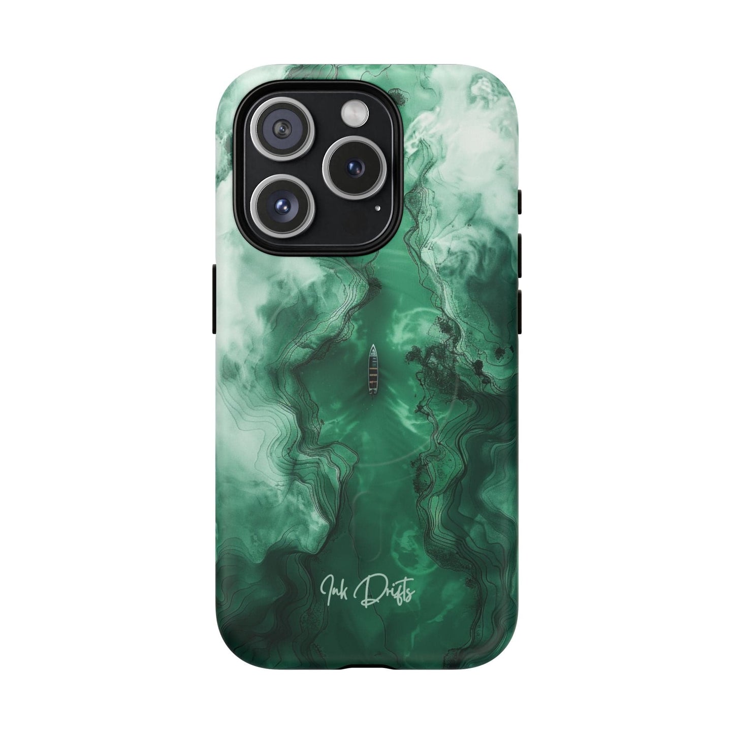 iPhone 15 Pro Matte Phone Case - Emerald Voyage | MagSafe iPhone Case