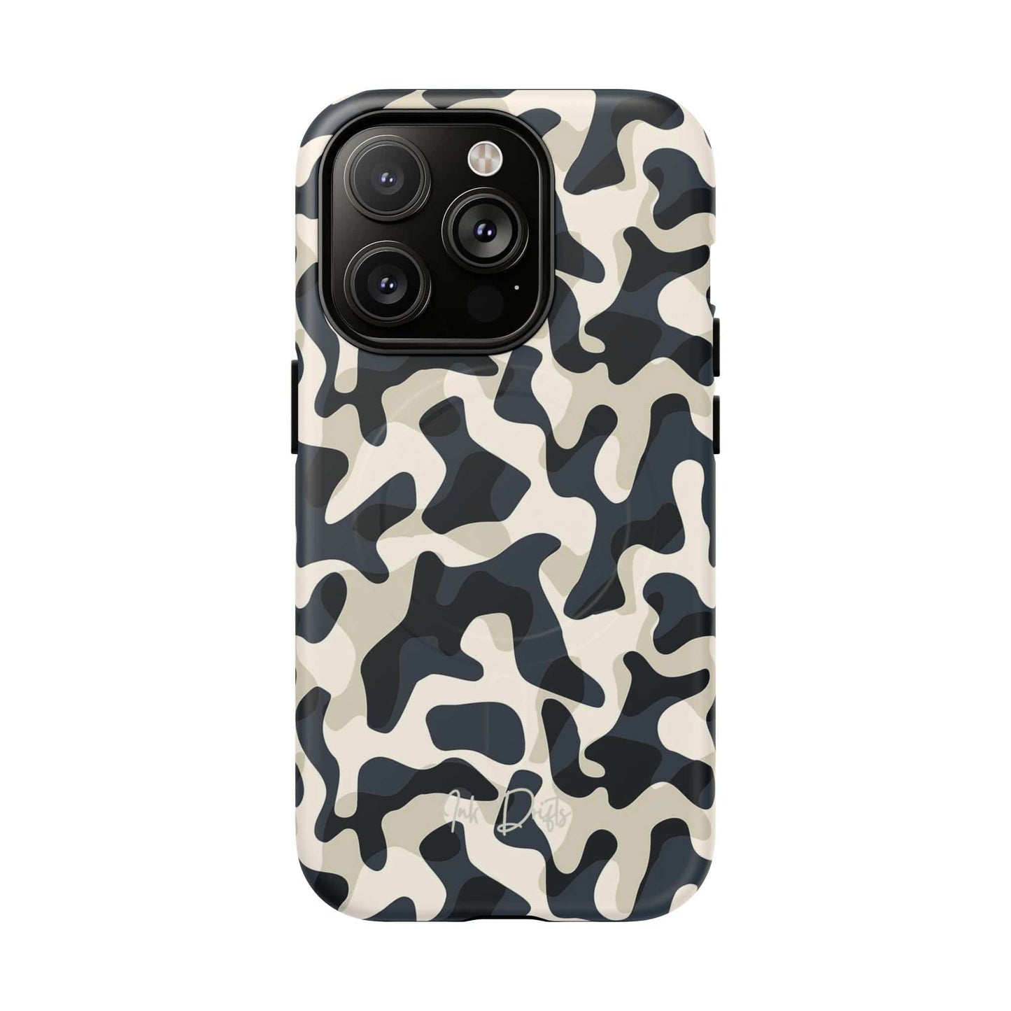 iPhone 14 Pro Matte Phone Case - Monochrome Camo | MagSafe iPhone Case