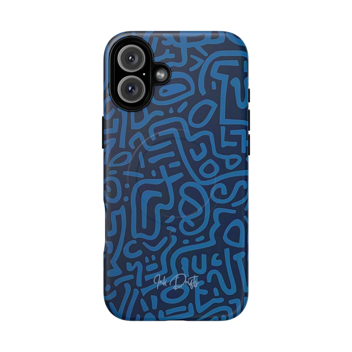 iPhone 16 Plus Matte Phone Case - Azure Labyrinth | MagSafe iPhone Case