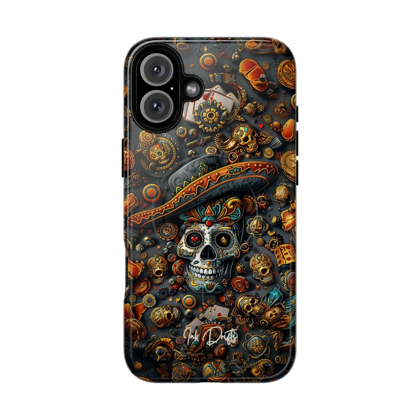 iPhone 16 Plus Glossy Phone Case - Aztec Gold | MagSafe iPhone Case