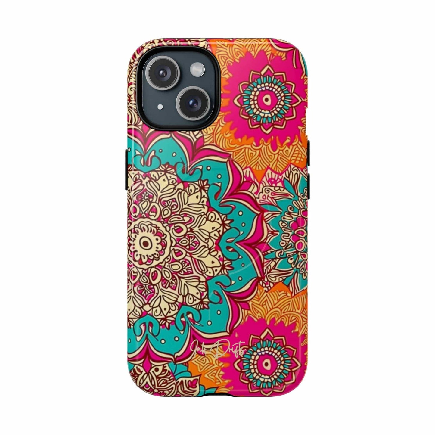 iPhone 15 Glossy Phone Case - Kaleido Bliss | MagSafe iPhone Case