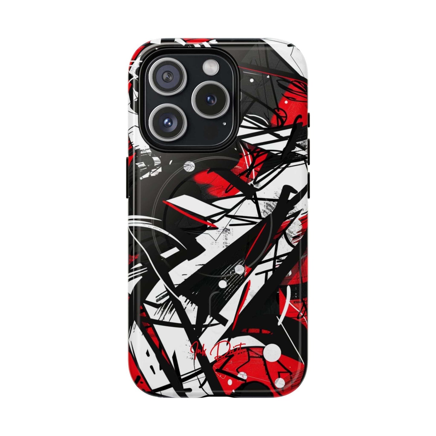 iPhone 15 Pro Glossy Phone Case - Urban Chaos | MagSafe iPhone Case