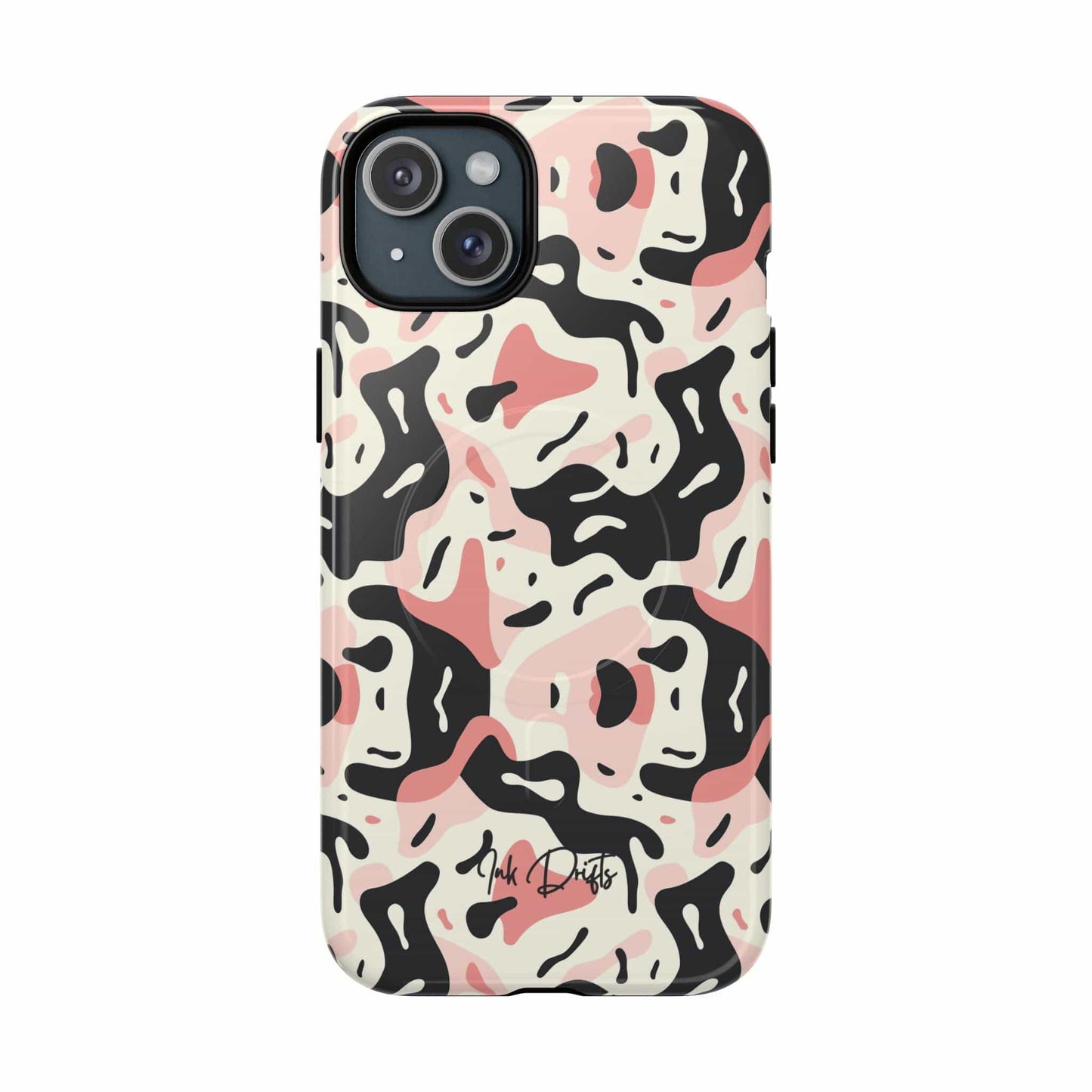 iPhone 15 Plus Glossy Phone Case - Pastel Camo | MagSafe iPhone Case