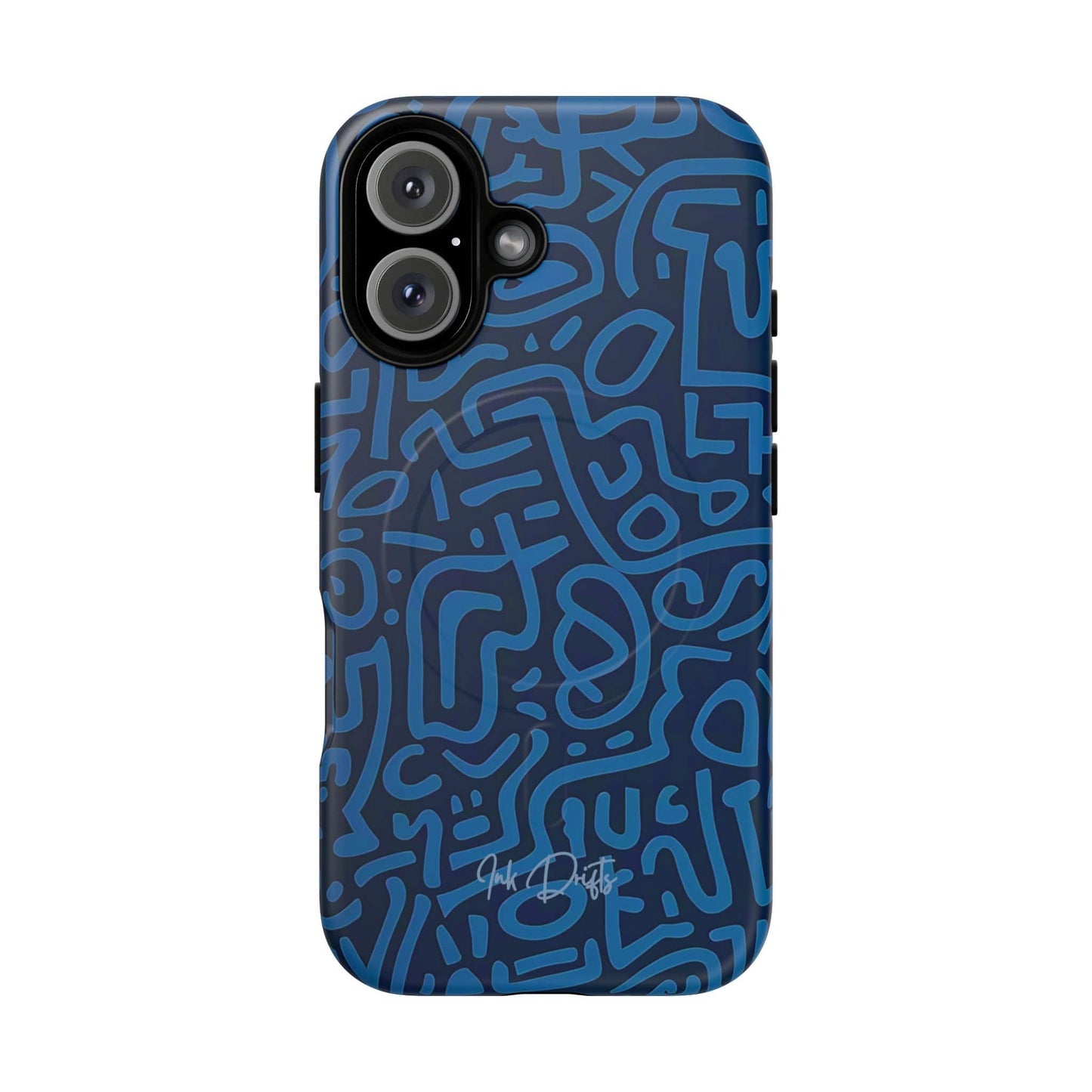 iPhone 16 Matte Phone Case - Azure Labyrinth | MagSafe iPhone Case