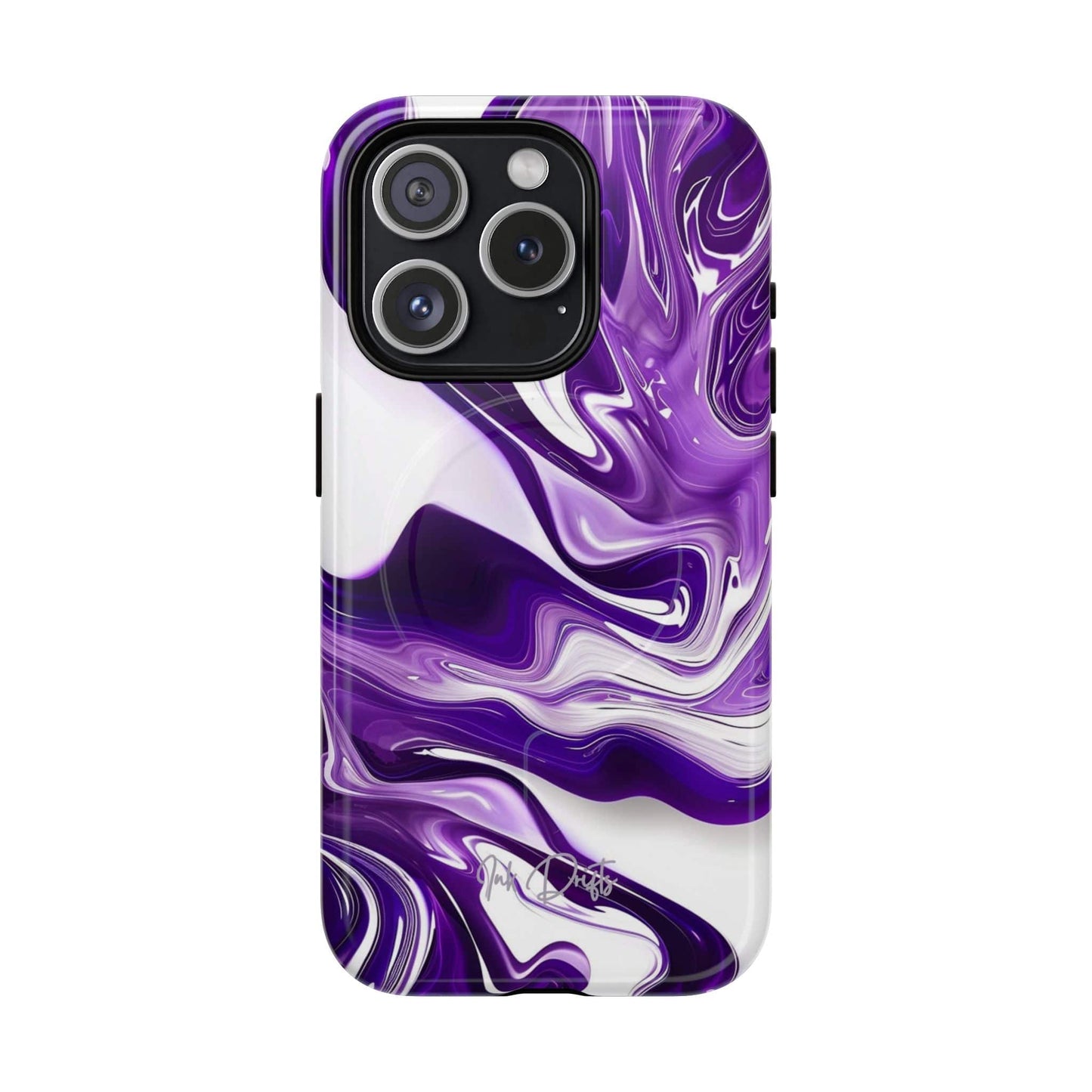 iPhone 15 Pro Glossy Phone Case - Violet Vortex | MagSafe iPhone Case