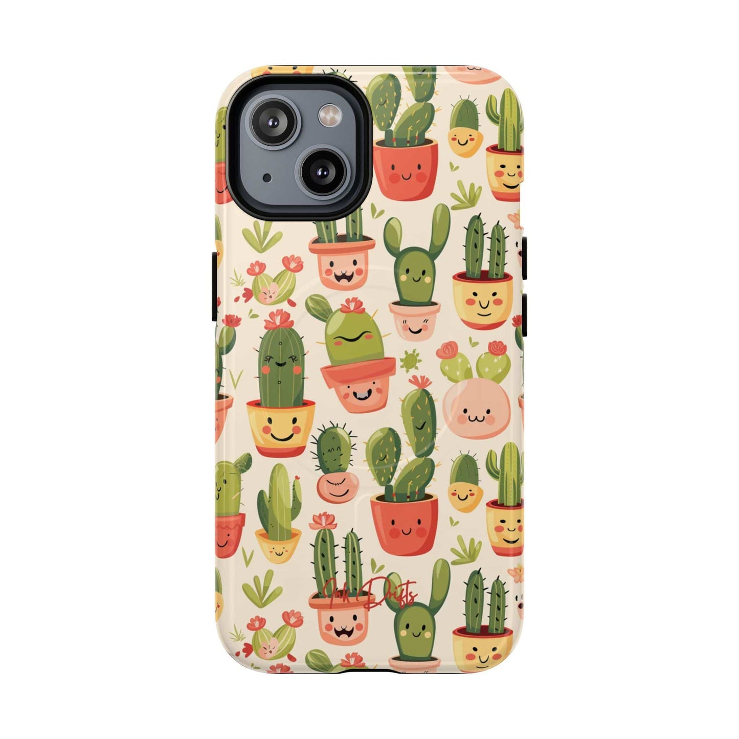 iPhone 14 Glossy Phone Case - Cactus Joy | MagSafe iPhone Case