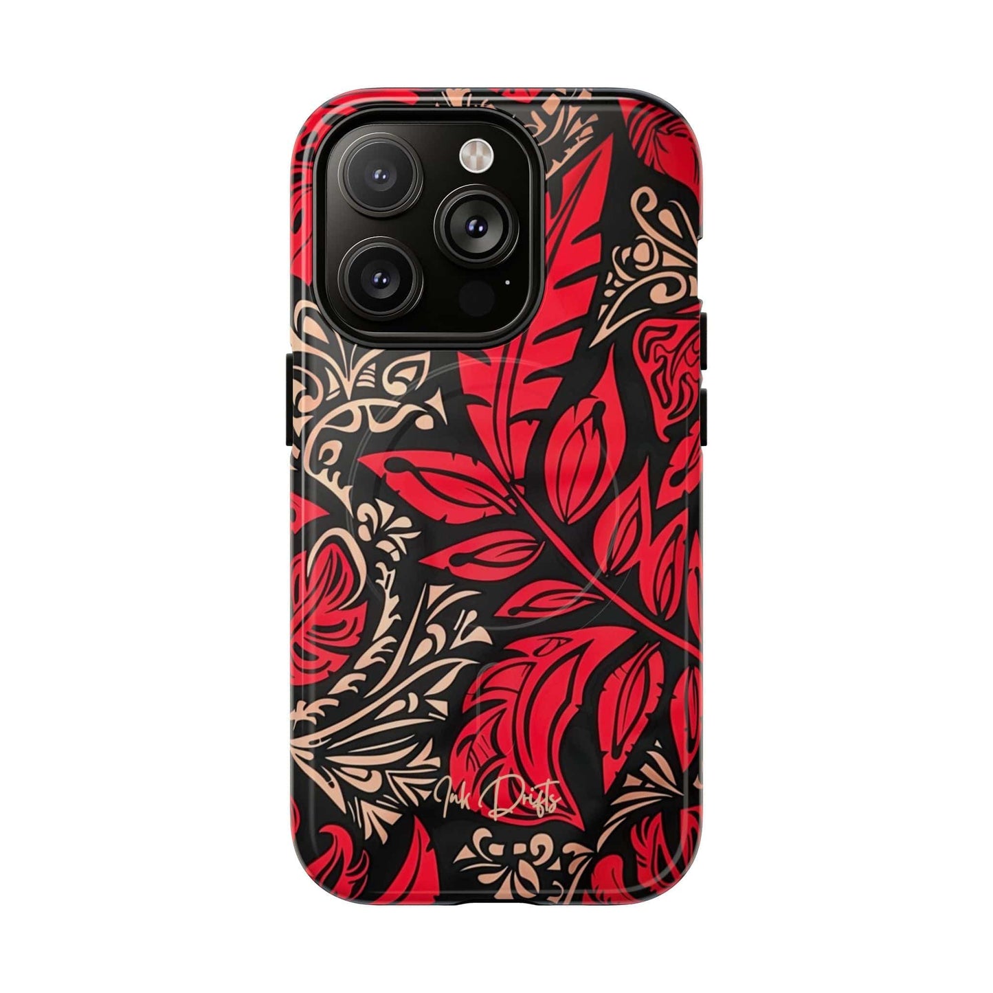 iPhone 14 Pro Glossy Phone Case - Crimson Foliage | MagSafe iPhone Case