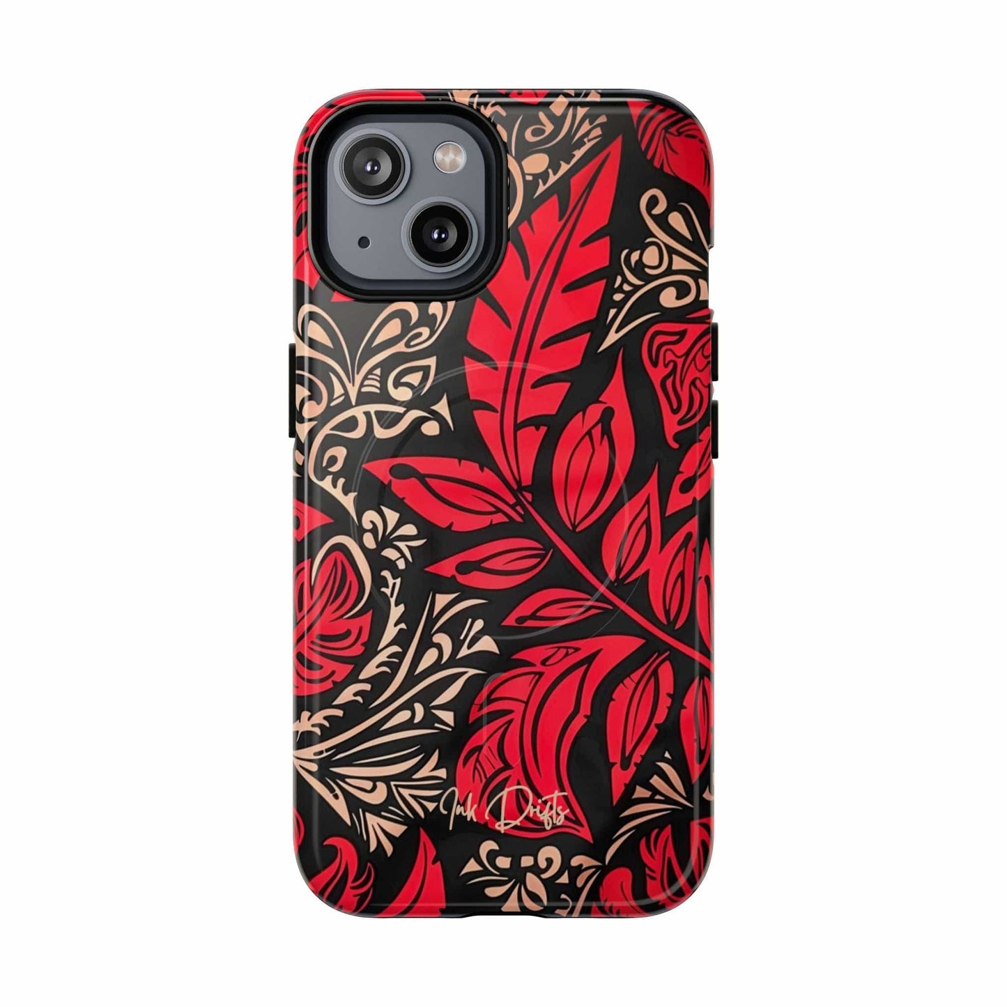 iPhone 14 Glossy Phone Case - Crimson Foliage | MagSafe iPhone Case