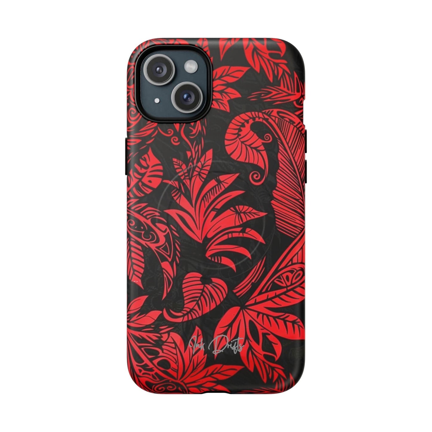 iPhone 15 Plus Matte Phone Case - Crimson Jungle | MagSafe iPhone Case