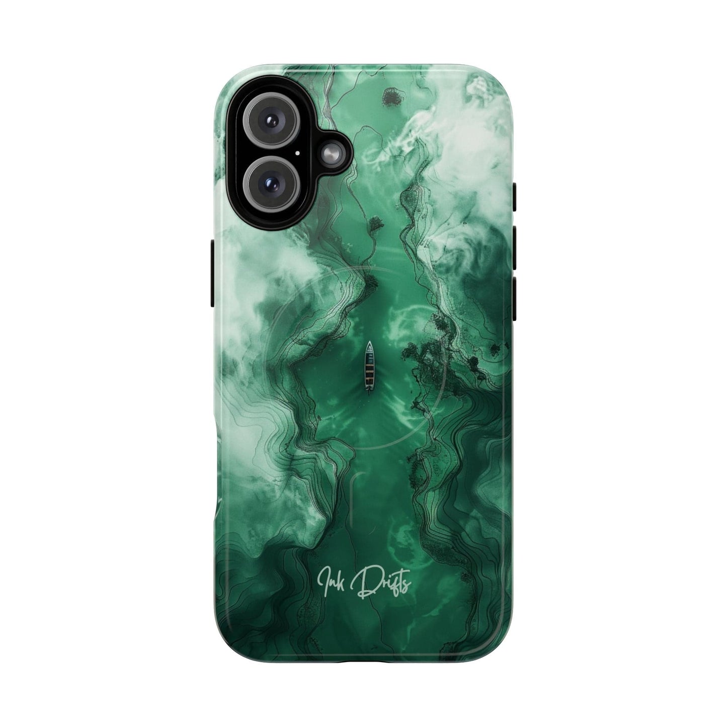 iPhone 16 Plus Glossy Phone Case - Emerald Voyage | MagSafe iPhone Case