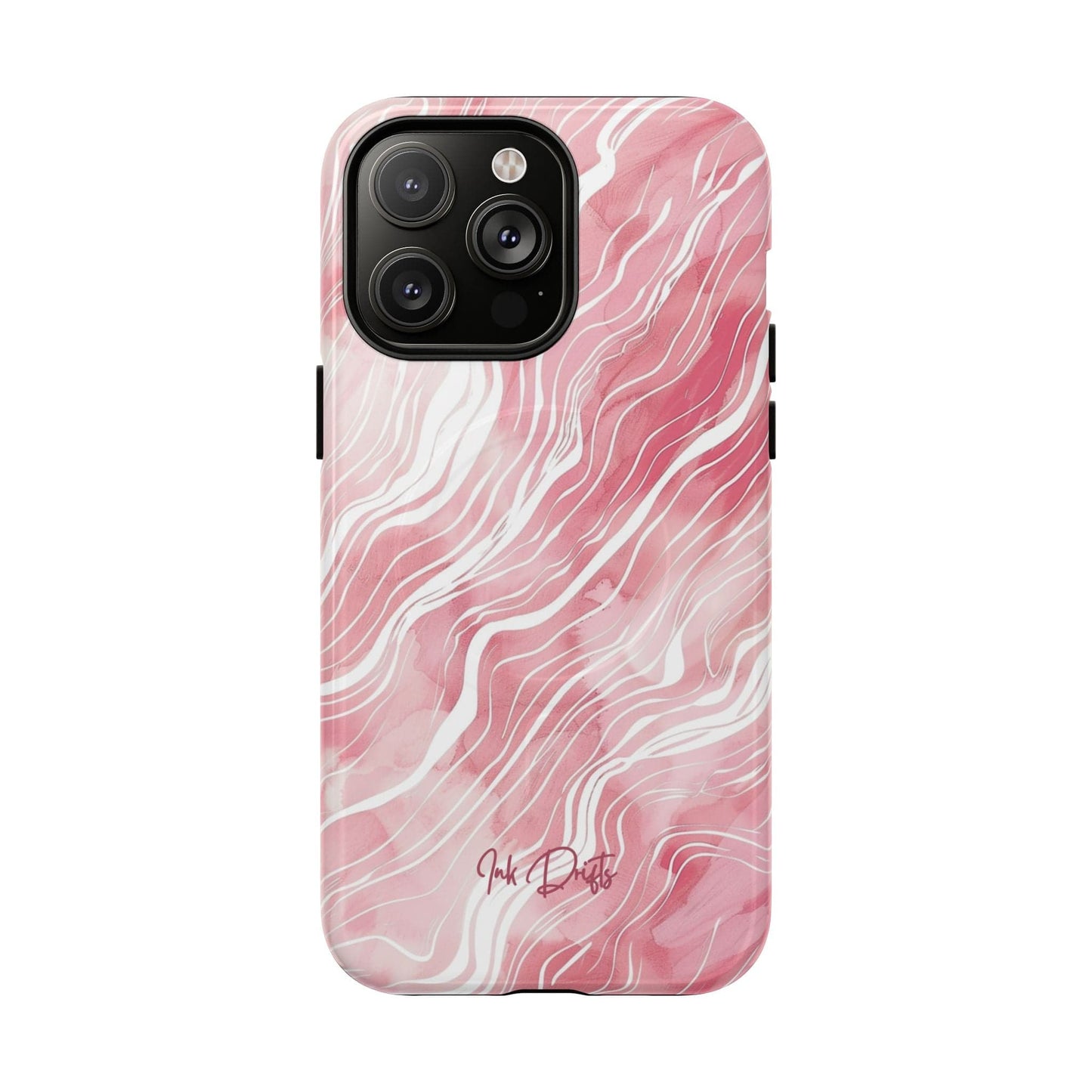 iPhone 14 Pro Max Glossy Phone Case - Blush Waves | MagSafe iPhone Case