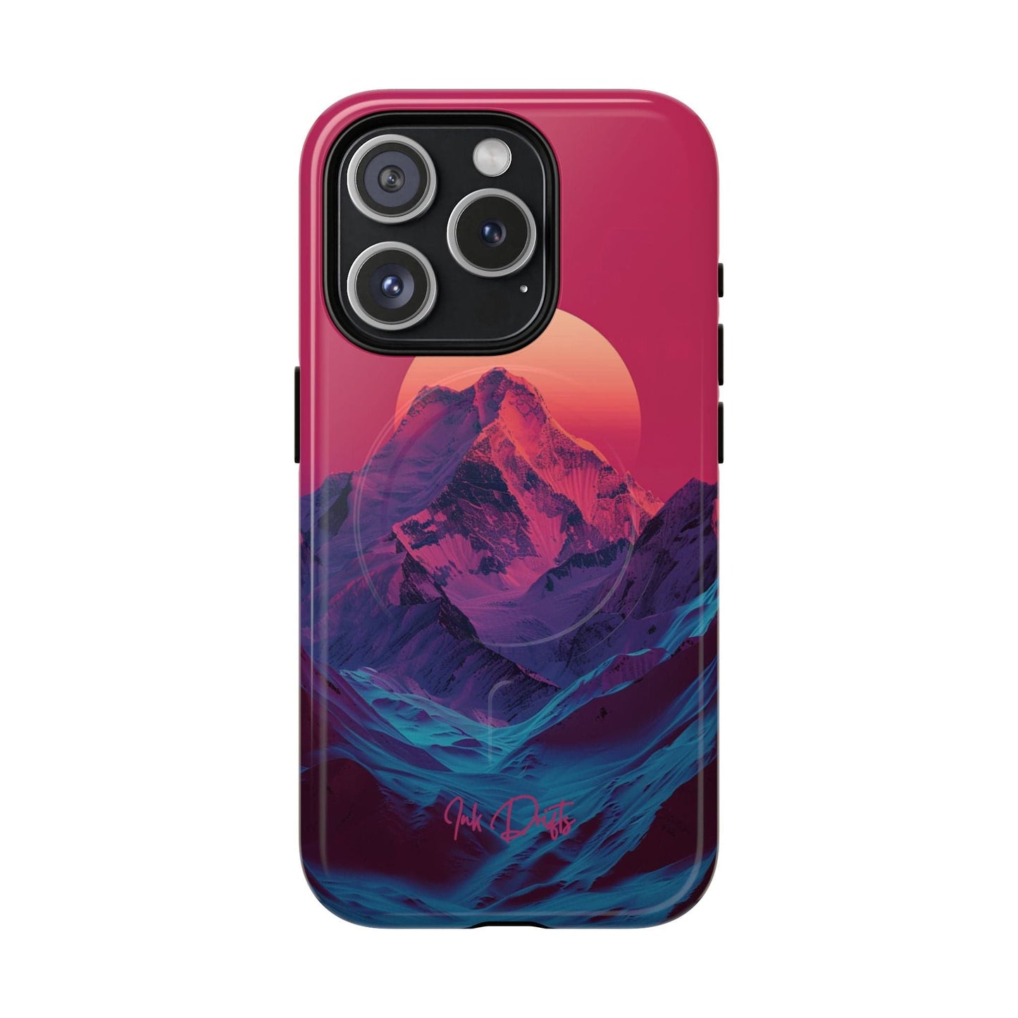 iPhone 15 Pro Glossy Phone Case - Mountain Aura | MagSafe iPhone Case