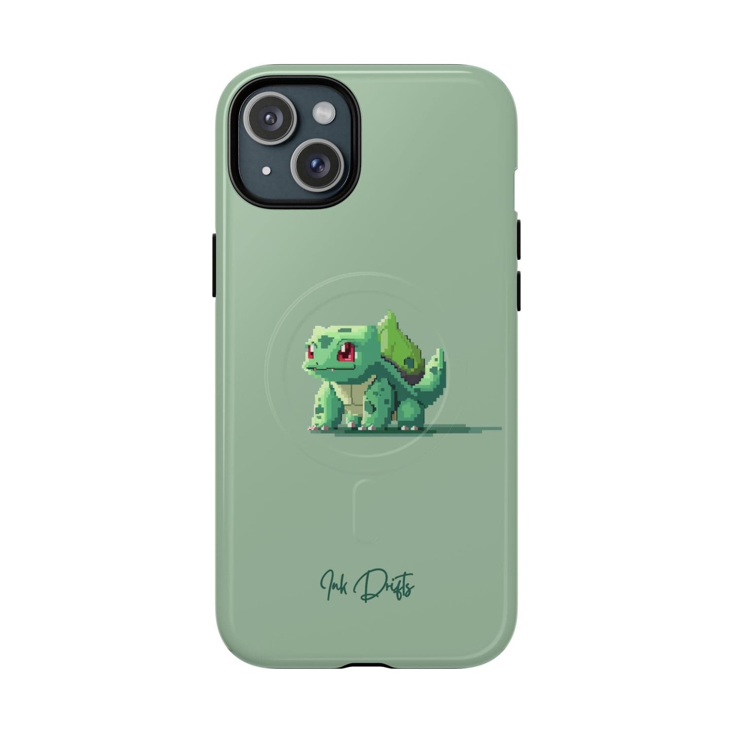 iPhone 15 Plus Glossy Phone Case - Pixel Bulbasaur | MagSafe iPhone Case
