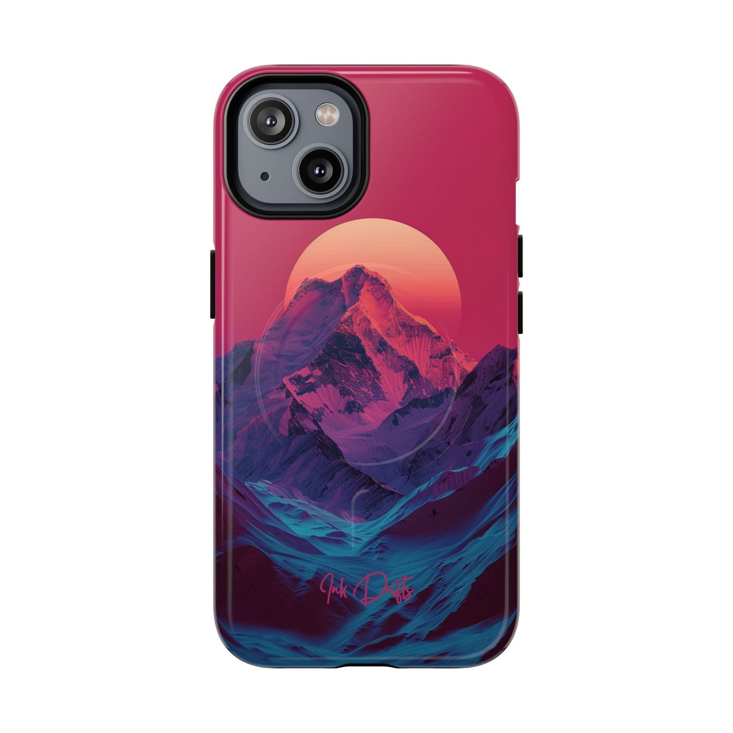 iPhone 14 Glossy Phone Case - Mountain Aura | MagSafe iPhone Case