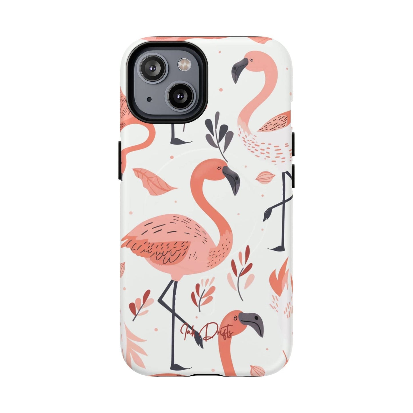 iPhone 14 Matte Phone Case - Flamingo Paradise | MagSafe iPhone Case