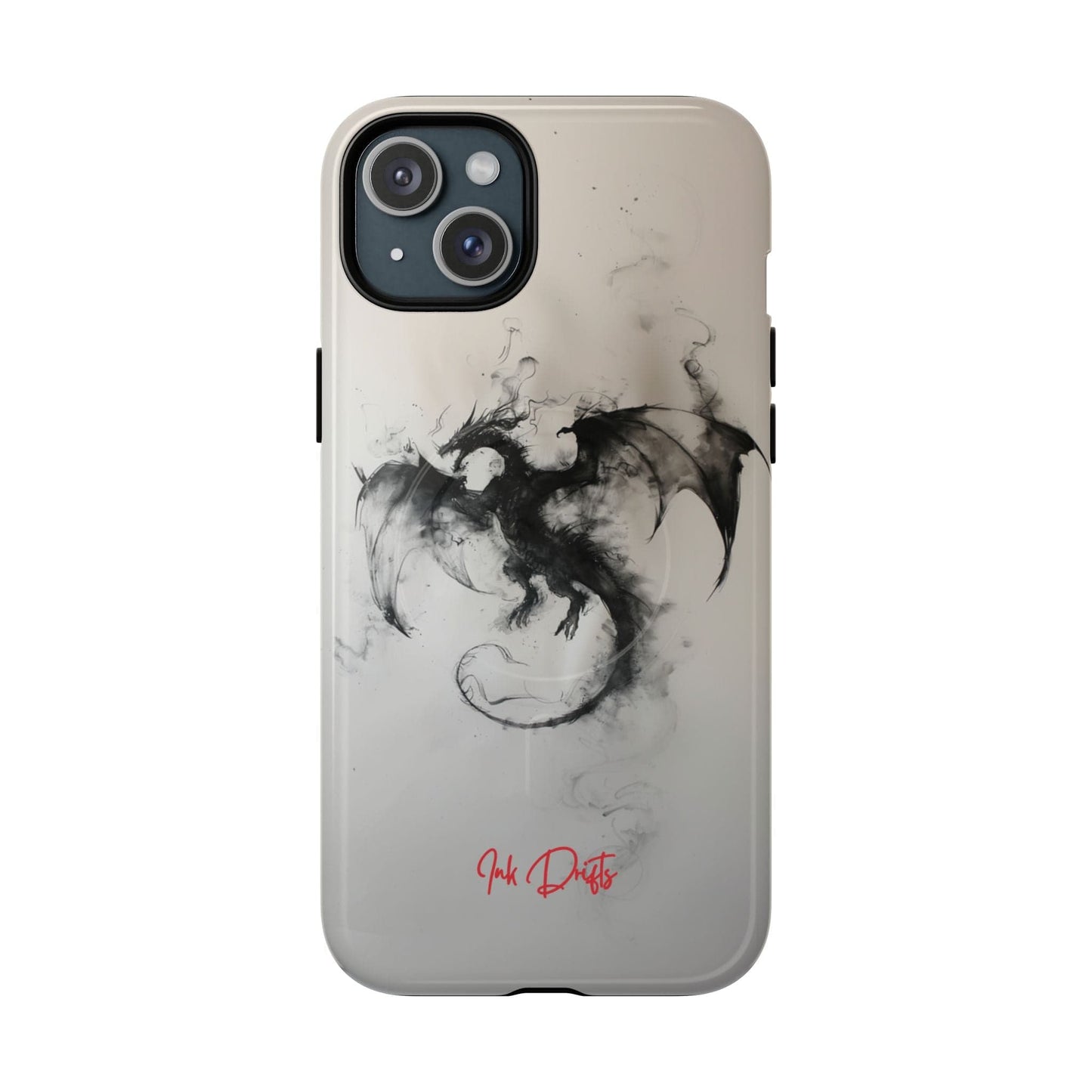 iPhone 15 Plus Glossy Phone Case - Smoky Dragon | MagSafe iPhone Case