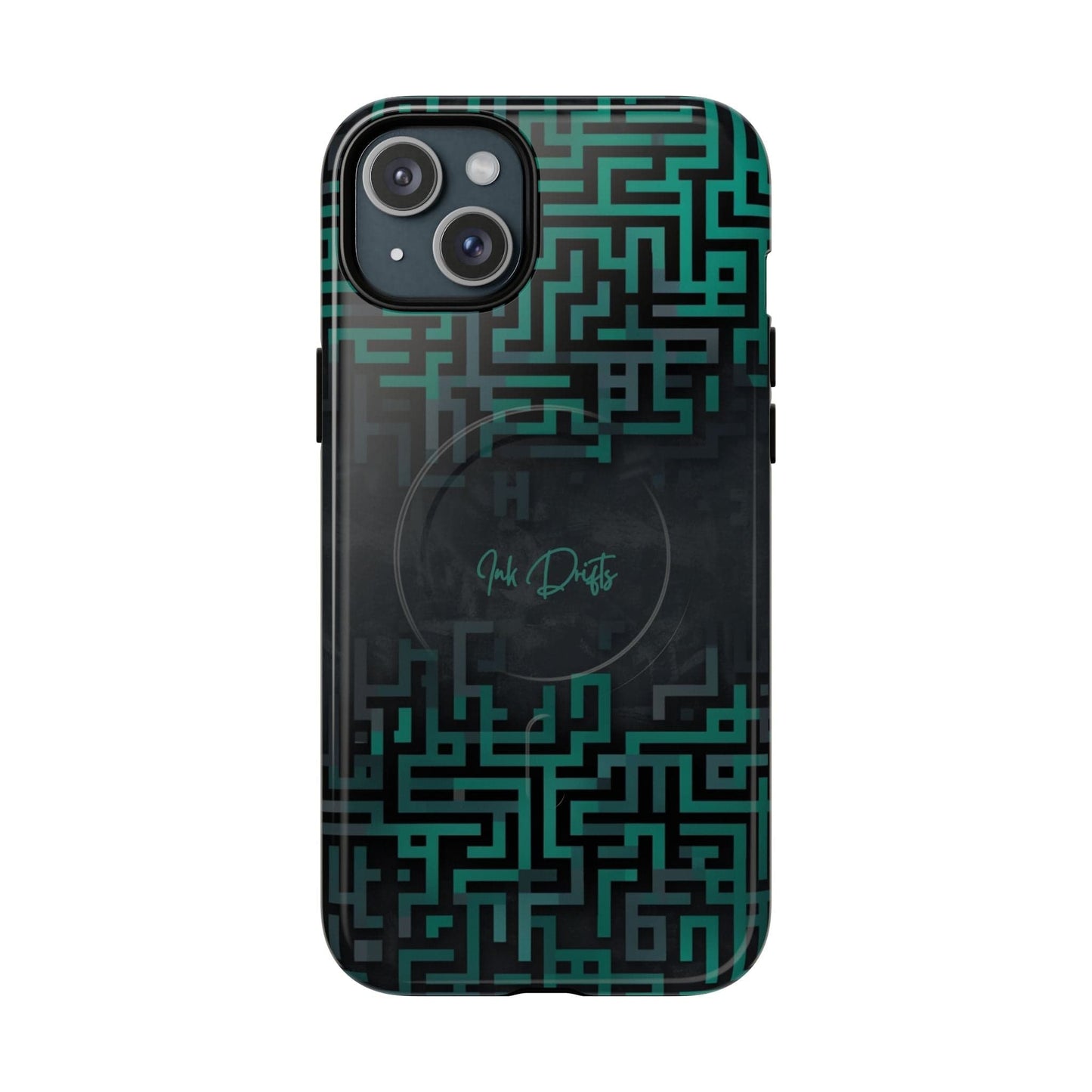 iPhone 15 Plus Glossy Phone Case - Cyber Circuit | MagSafe iPhone Case