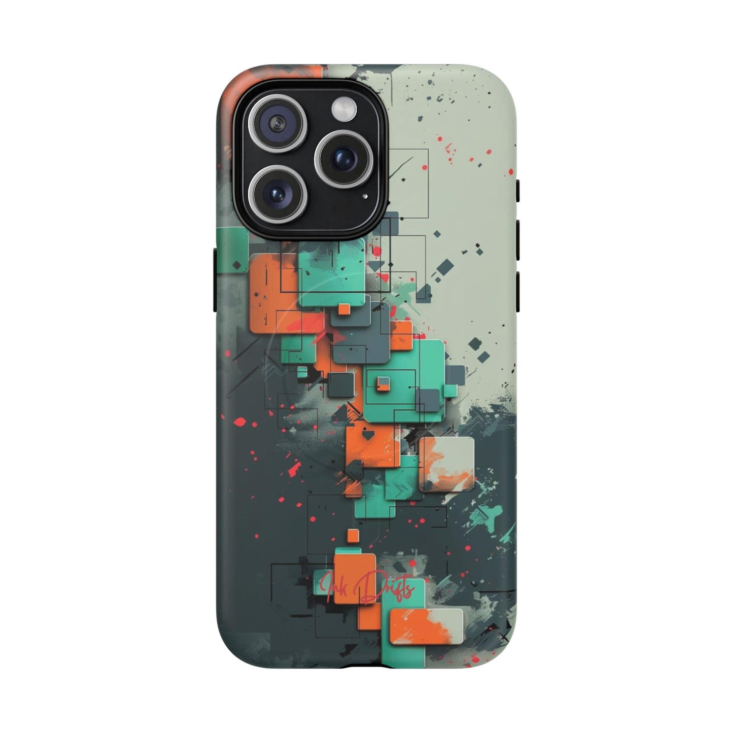 iPhone 15 Pro Max Matte Phone Case - Techno Mosaic | MagSafe iPhone Case