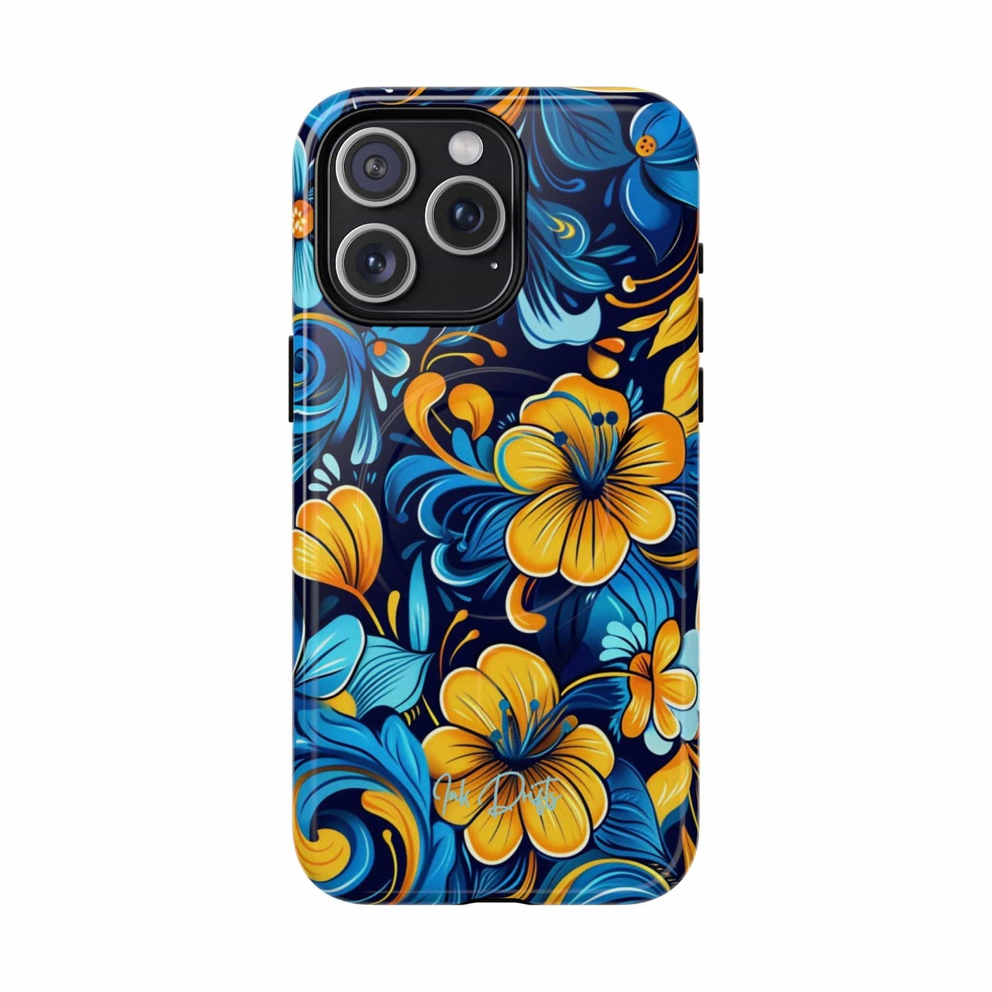 iPhone 15 Pro Max Glossy Phone Case - Floral Fusion | MagSafe iPhone Case