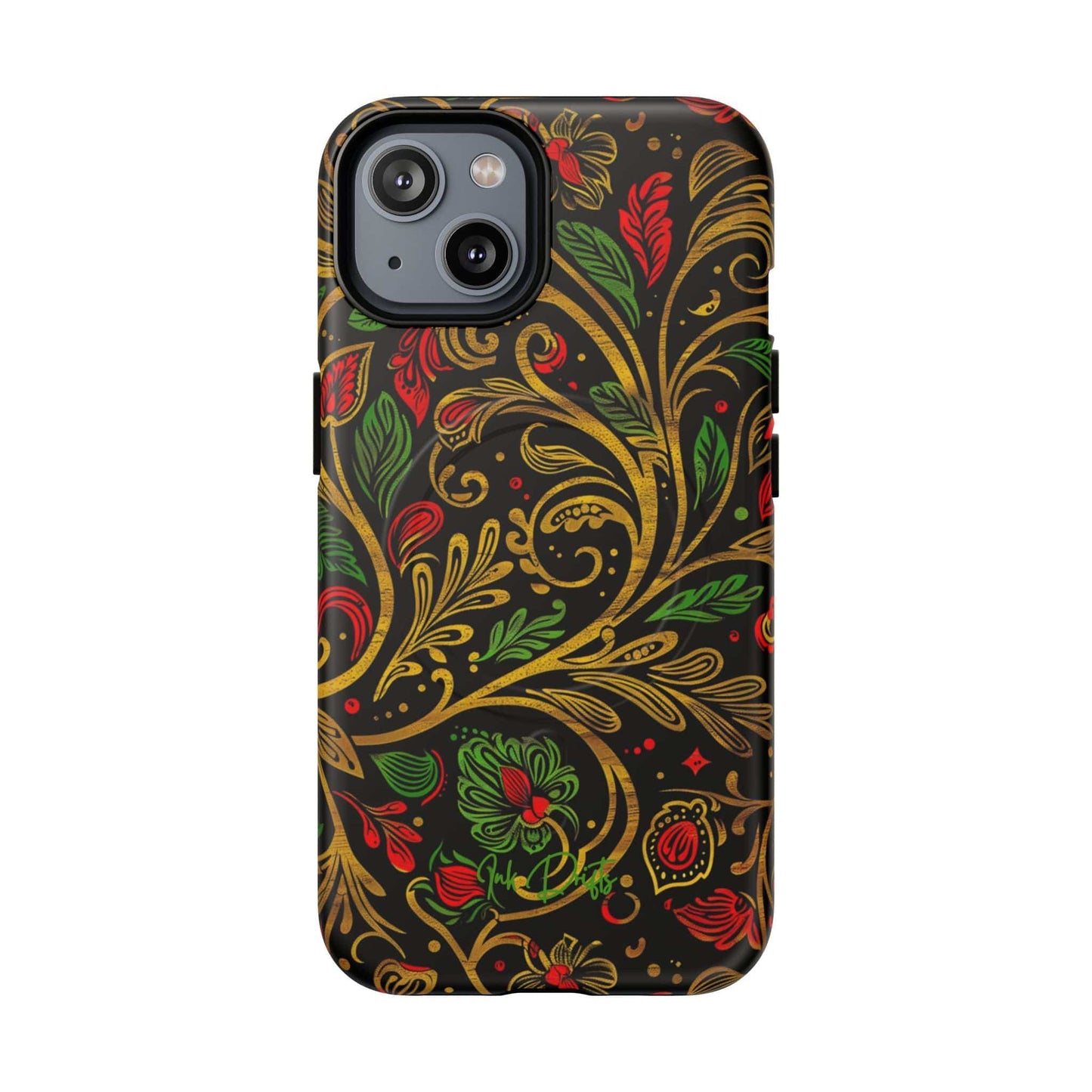 iPhone 14 Matte Phone Case - Golden Vines | MagSafe iPhone Case