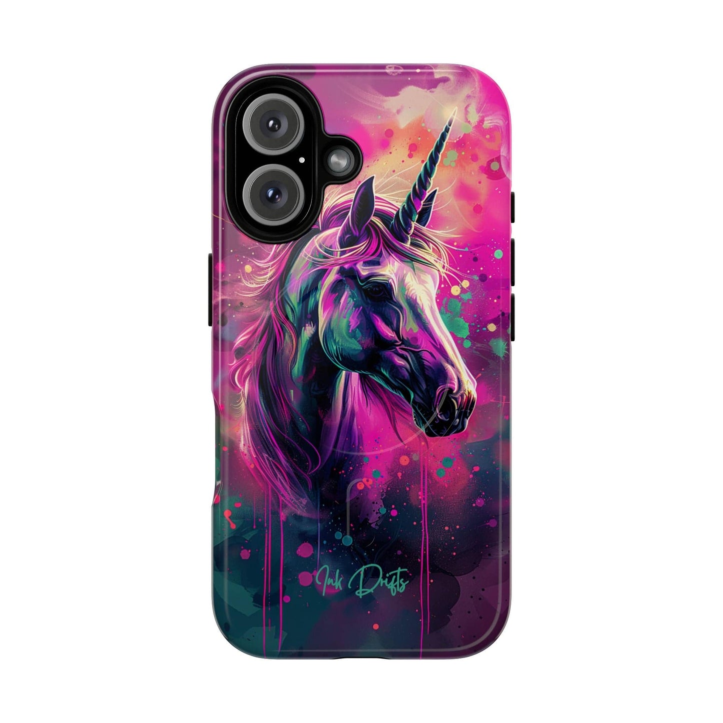 iPhone 16 Glossy Phone Case - Mystic Unicorn | MagSafe iPhone Case
