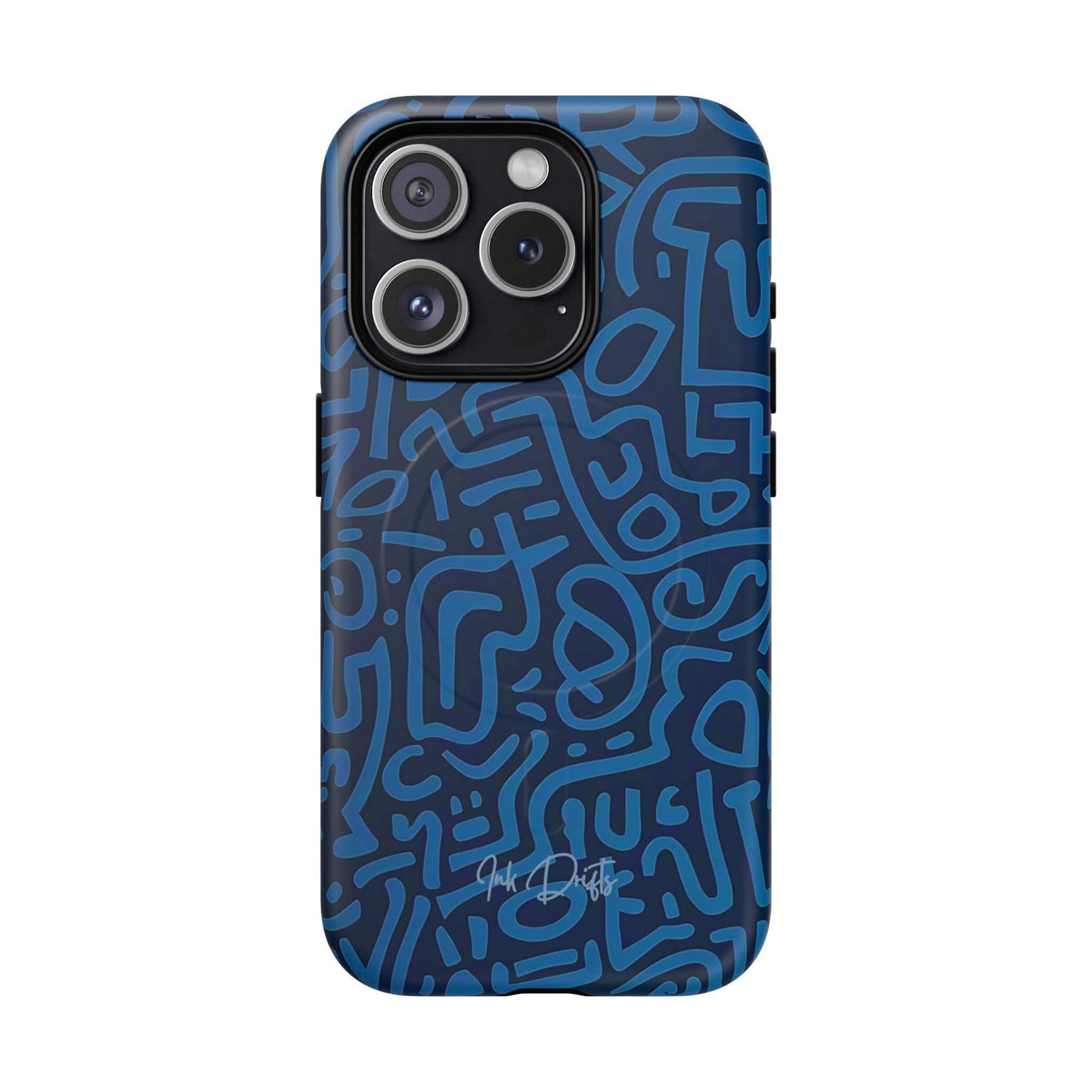 iPhone 15 Pro Matte Phone Case - Azure Labyrinth | MagSafe iPhone Case