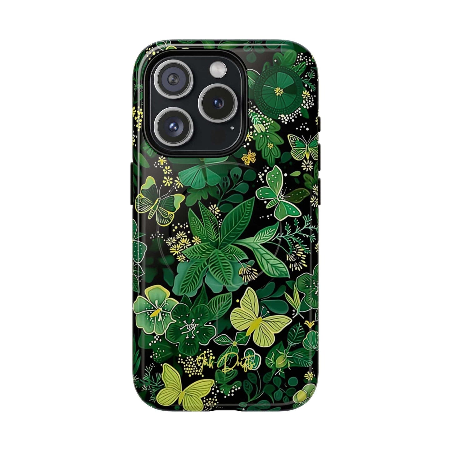 iPhone 15 Pro Glossy Phone Case - Spring Butterflies | MagSafe iPhone Case