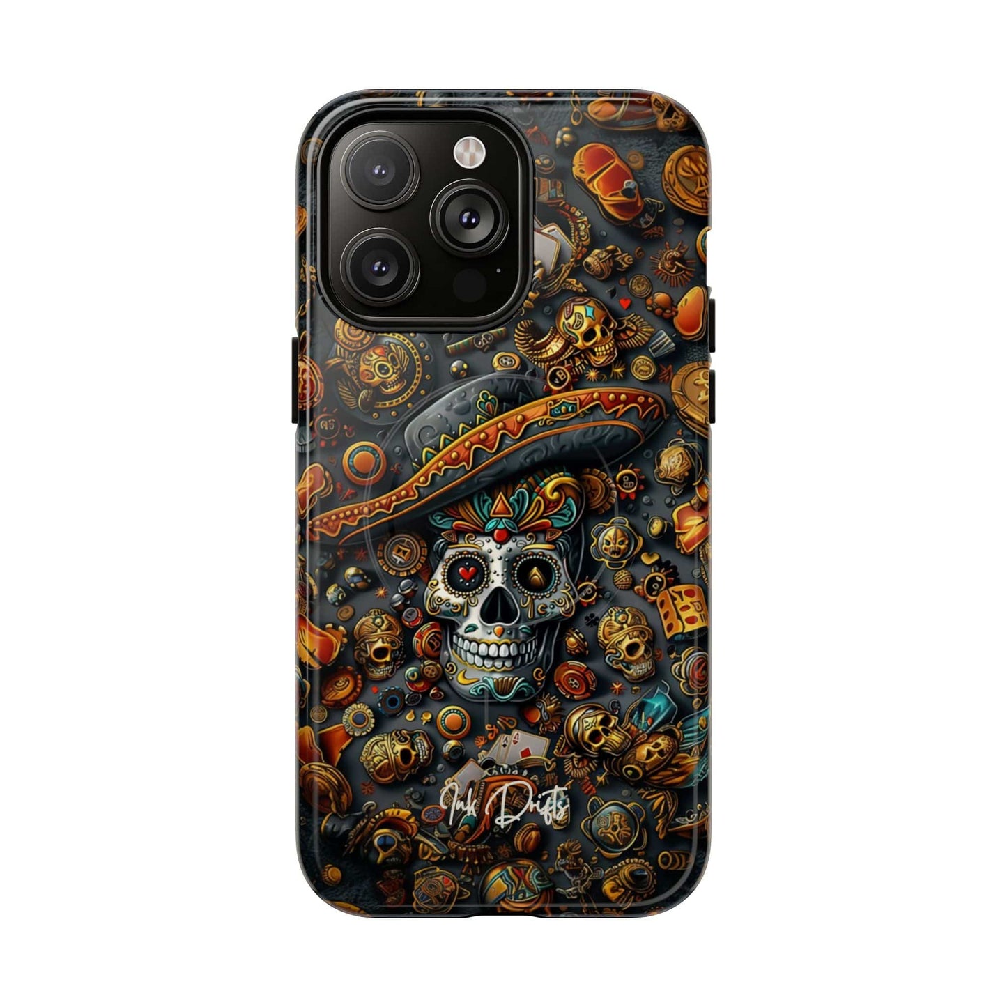 iPhone 14 Pro Max Glossy Phone Case - Aztec Gold | MagSafe iPhone Case