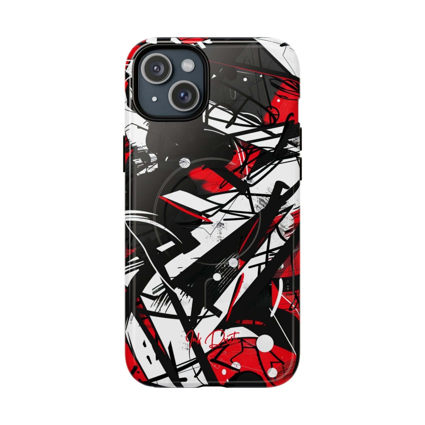 iPhone 15 Plus Glossy Phone Case - Urban Chaos | MagSafe iPhone Case