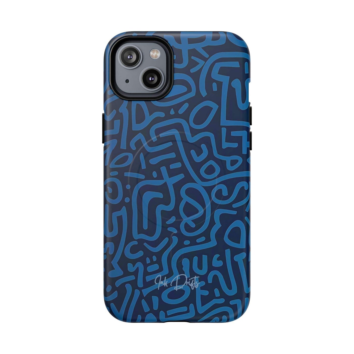 iPhone 14 Plus Matte Phone Case - Azure Labyrinth | MagSafe iPhone Case