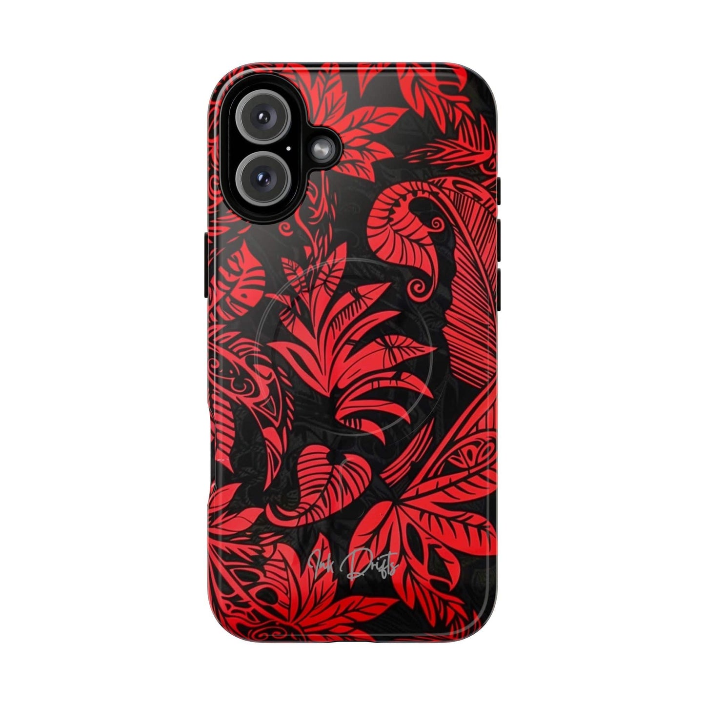iPhone 16 Plus Glossy Phone Case - Crimson Jungle | MagSafe iPhone Case
