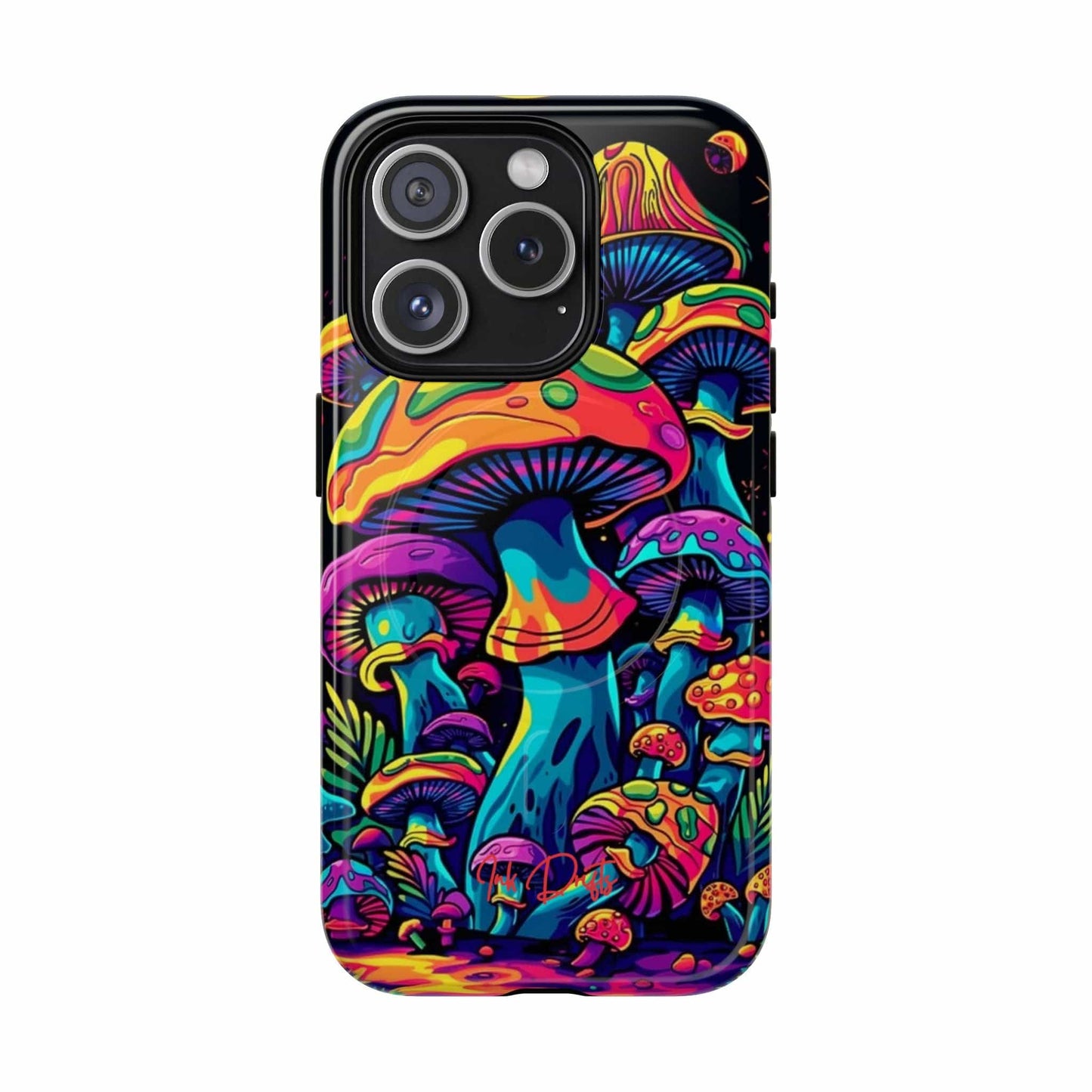 iPhone 15 Pro Glossy Phone Case - Psychedelic Fungi | MagSafe iPhone Case