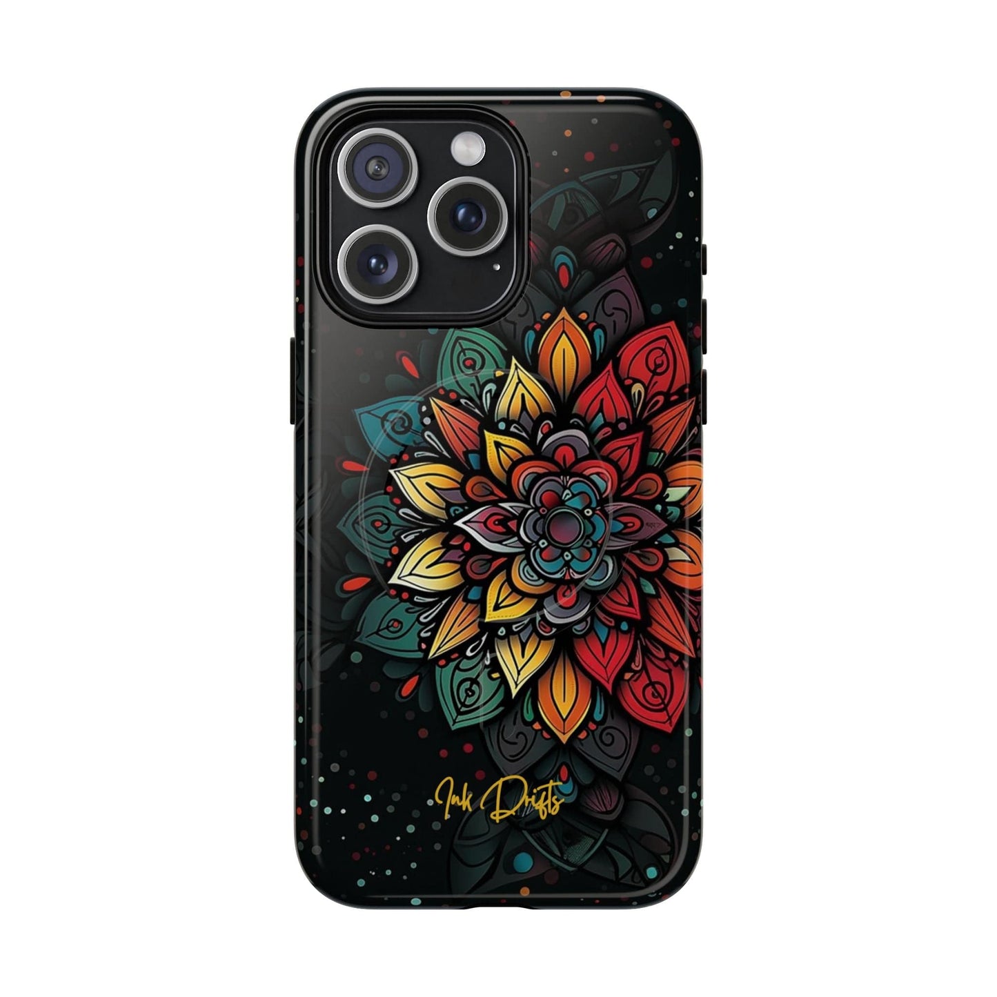 iPhone 15 Pro Max Glossy Phone Case - Mandala Radiance | MagSafe iPhone Case