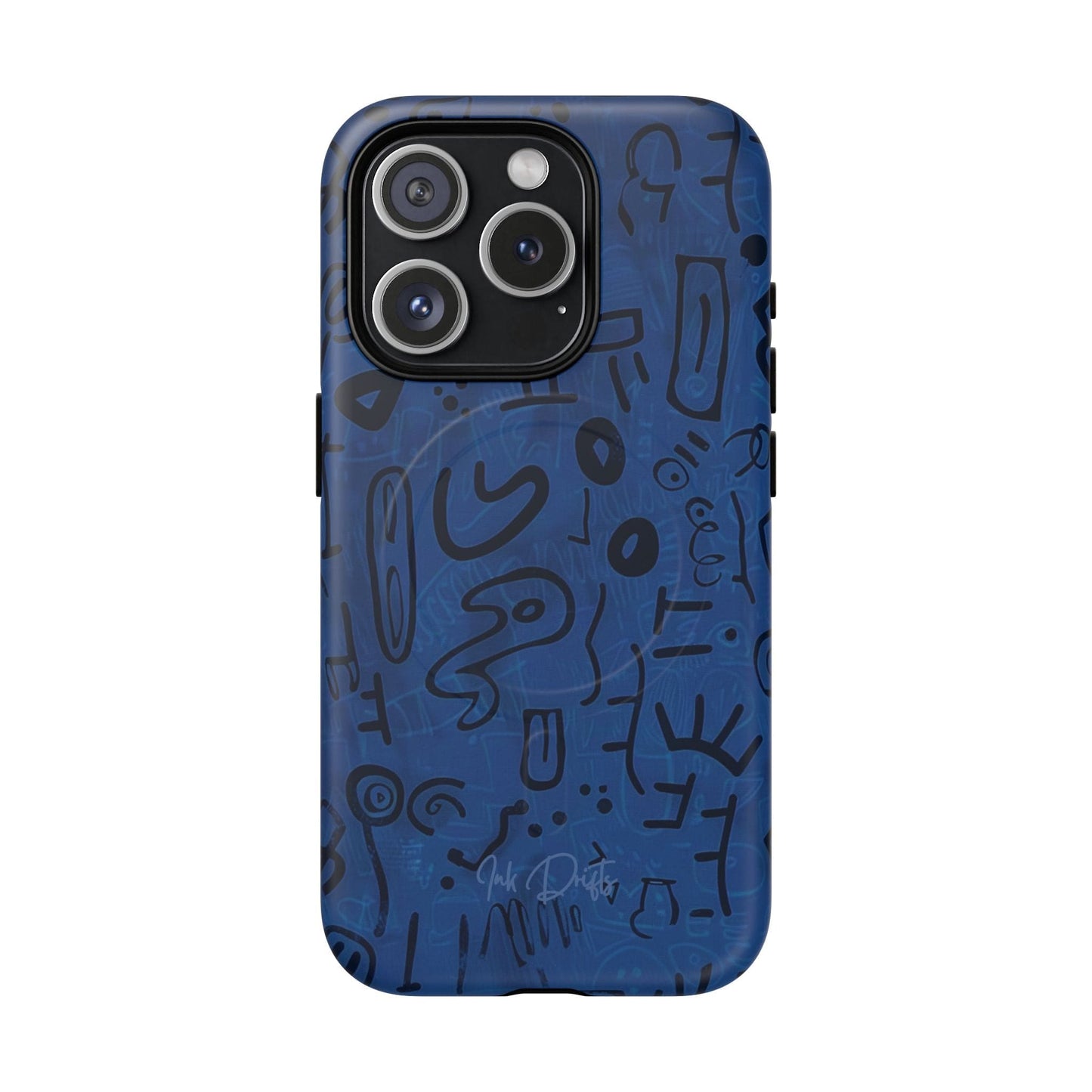 iPhone 15 Pro Matte Phone Case - Nocturnal Scribbles | MagSafe iPhone Case