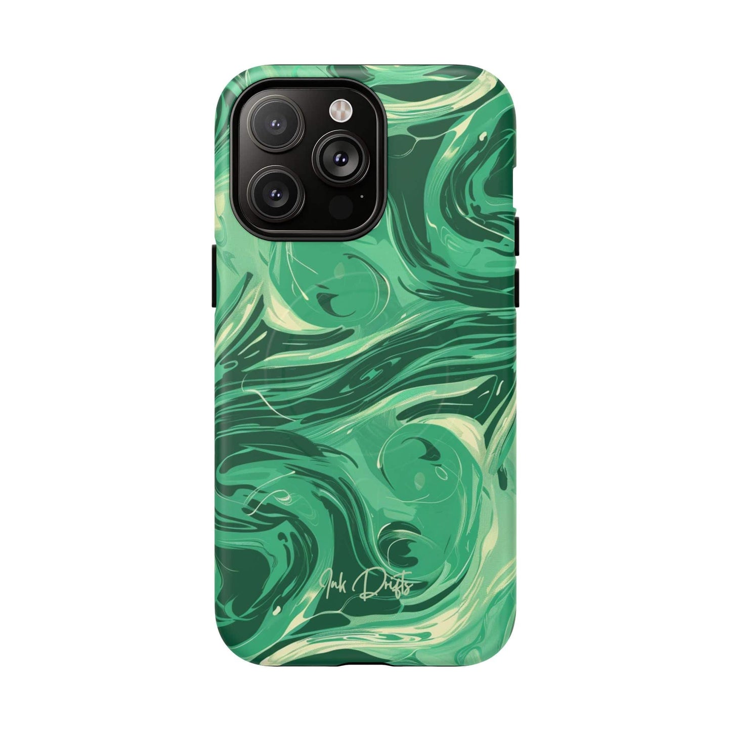 iPhone 14 Pro Max Matte Phone Case - Emerald Swirl | MagSafe iPhone Case