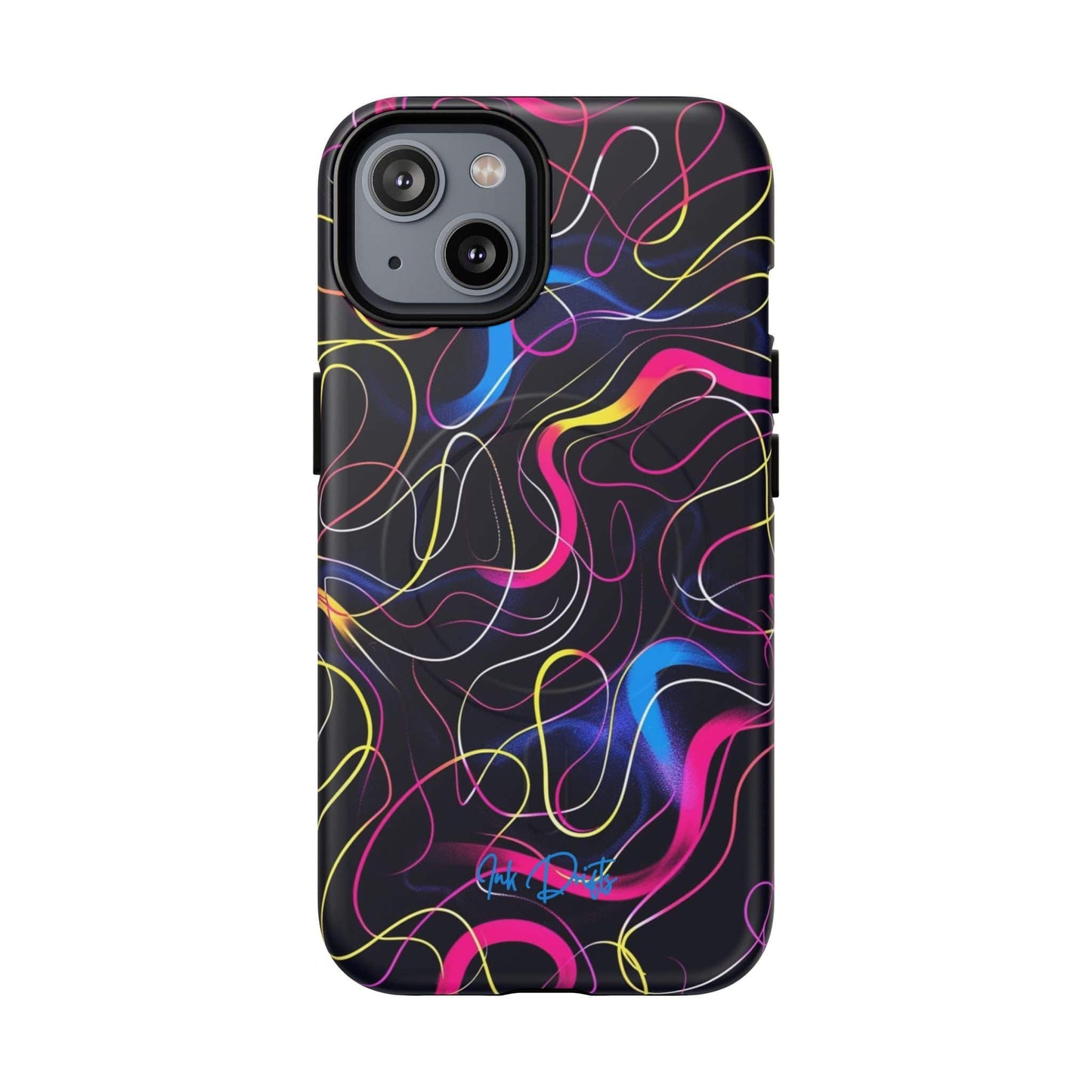 iPhone 14 Matte Phone Case - Neon Tangles | MagSafe iPhone Case