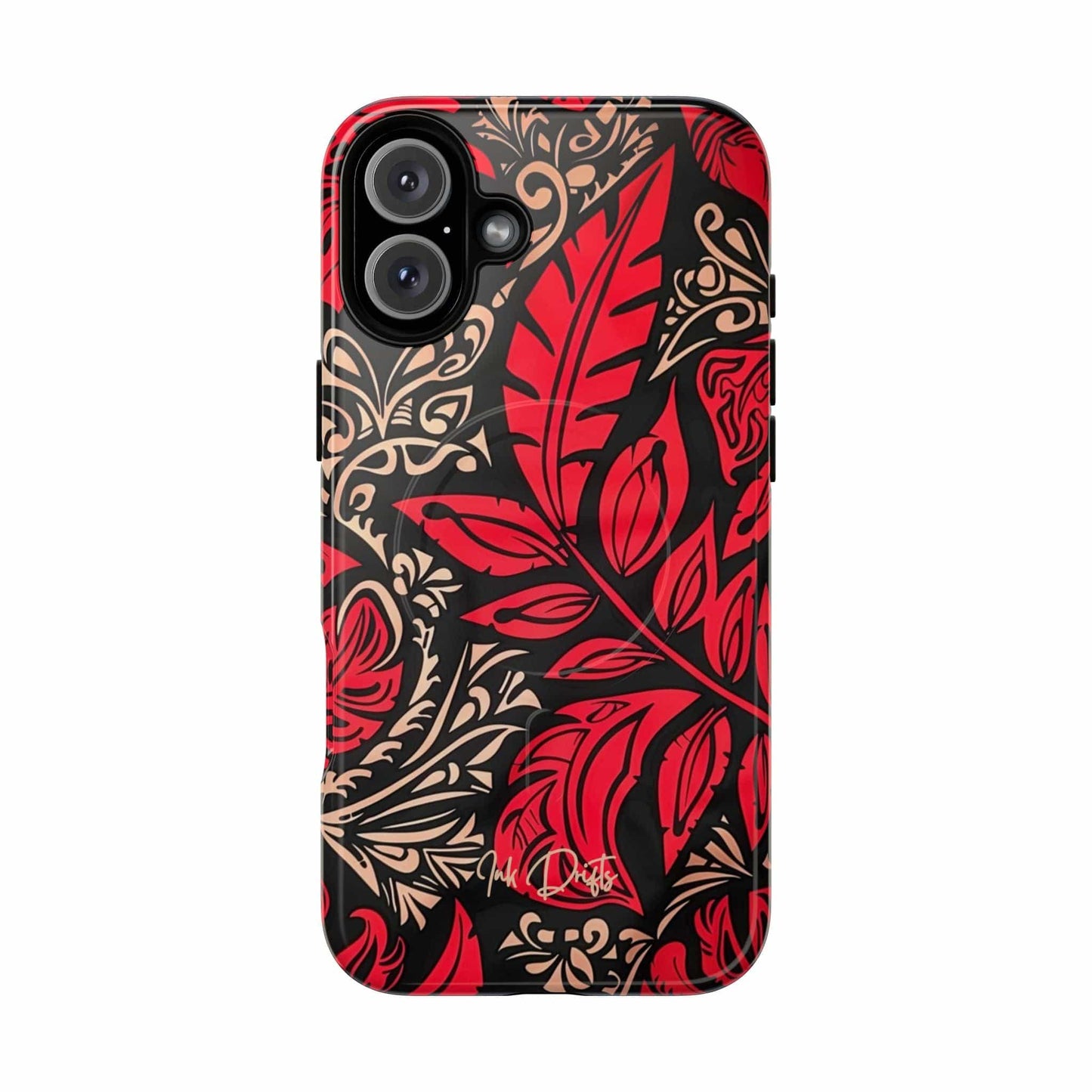 iPhone 16 Plus Glossy Phone Case - Crimson Foliage | MagSafe iPhone Case