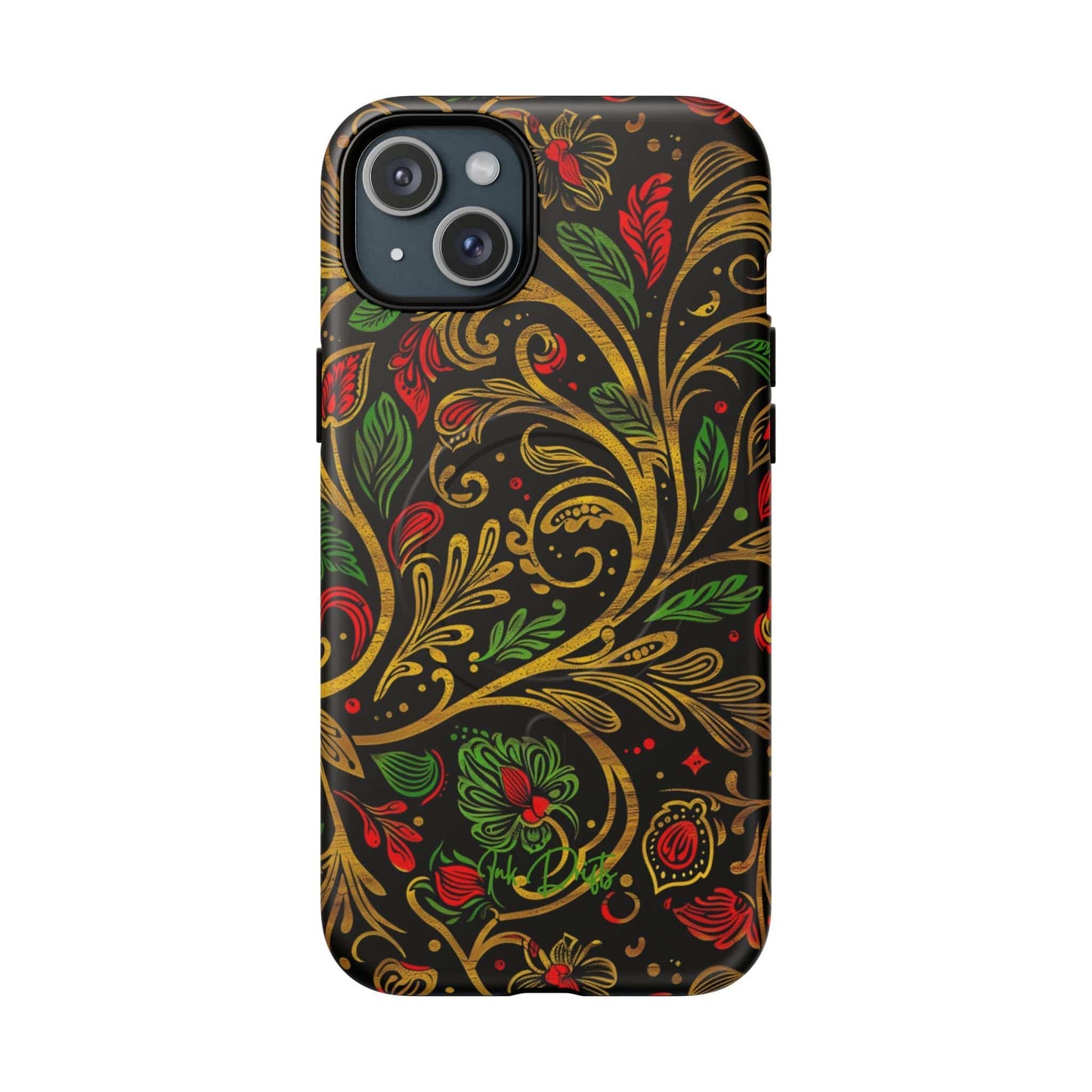 iPhone 15 Plus Matte Phone Case - Golden Vines | MagSafe iPhone Case