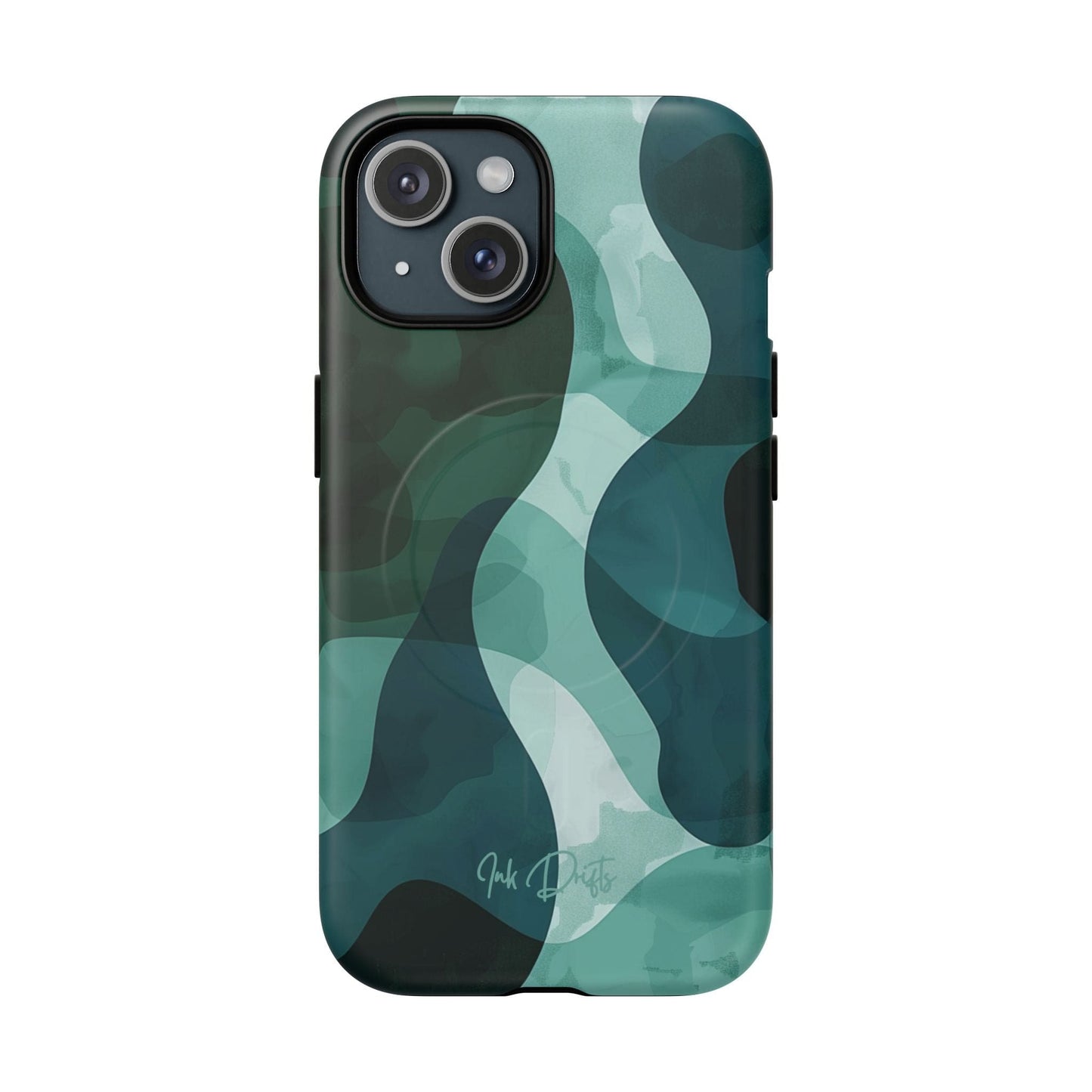 iPhone 15 Matte Phone Case - Verdant Waves | MagSafe iPhone Case