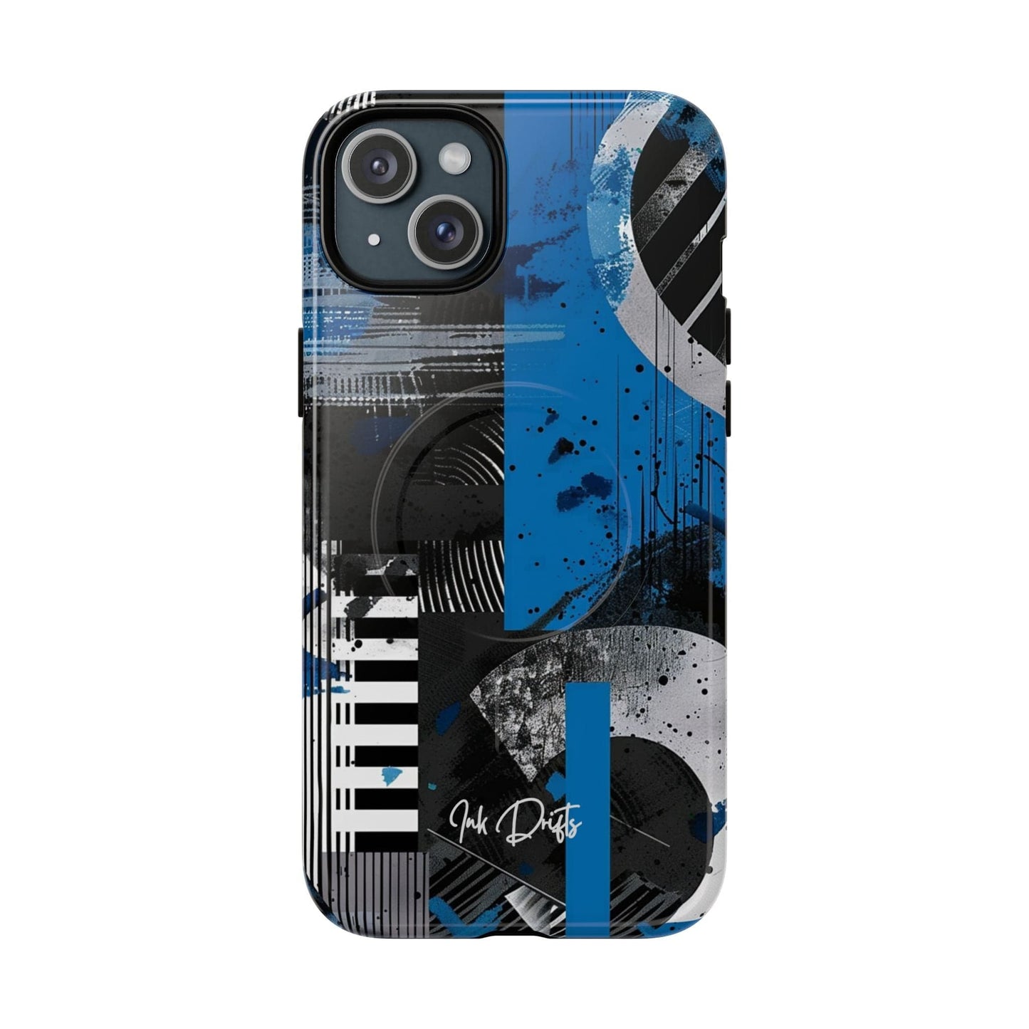 iPhone 15 Plus Glossy Phone Case - Urban Geometry | MagSafe iPhone Case