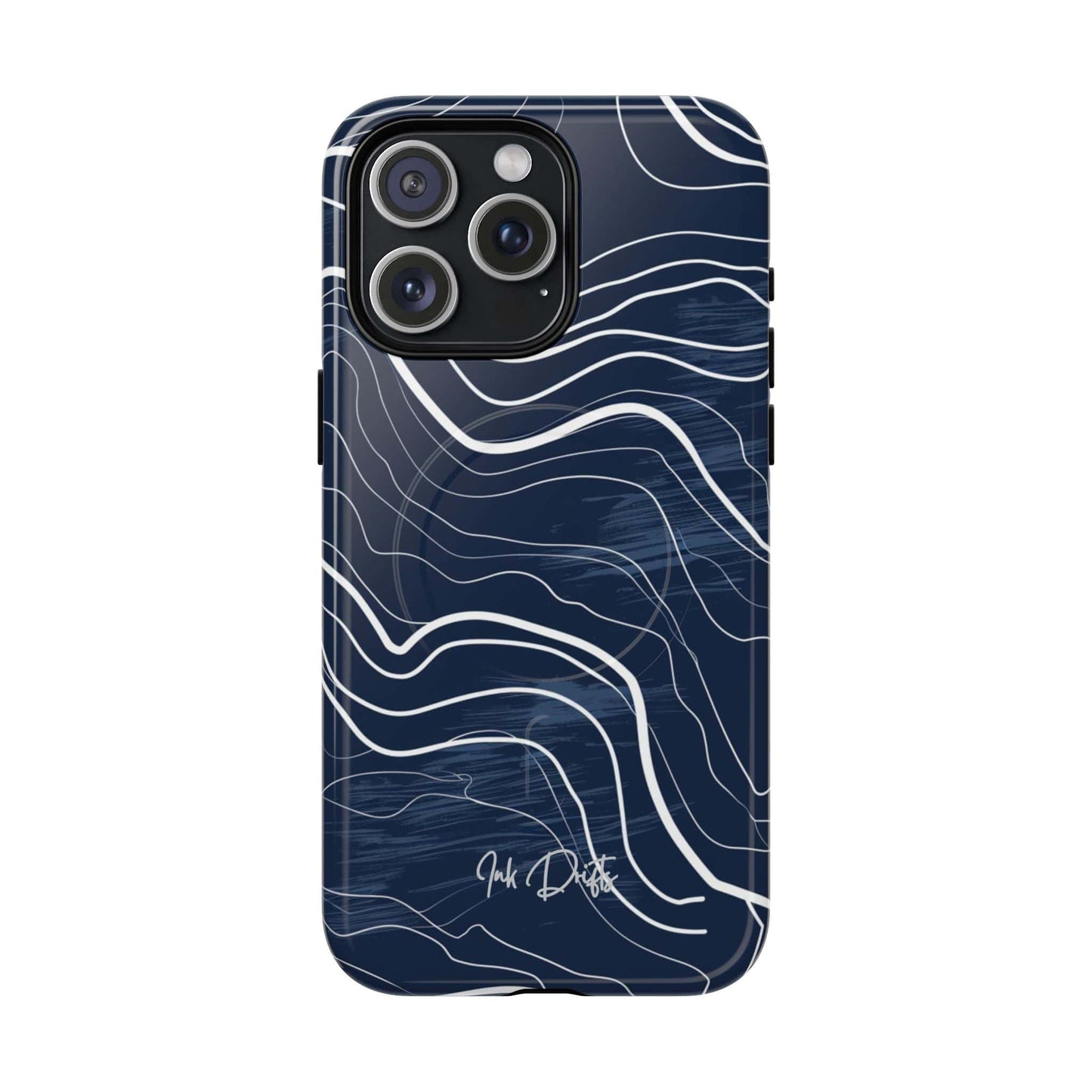 iPhone 15 Pro Max Glossy Phone Case - Ocean Waves | MagSafe iPhone Case